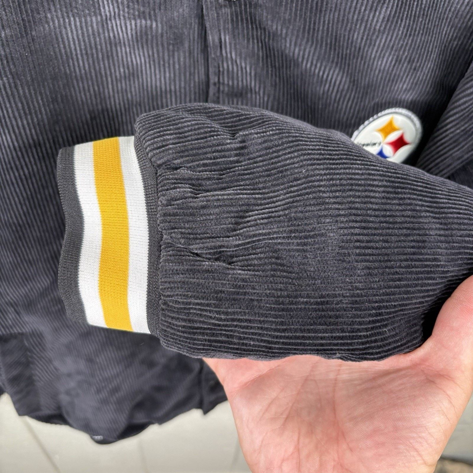 Other Y2K Black Corduroy Pittsburgh Steelers Bomber Size X-Large Size US XL / EU 56 / 4 - 6 Thumbnail