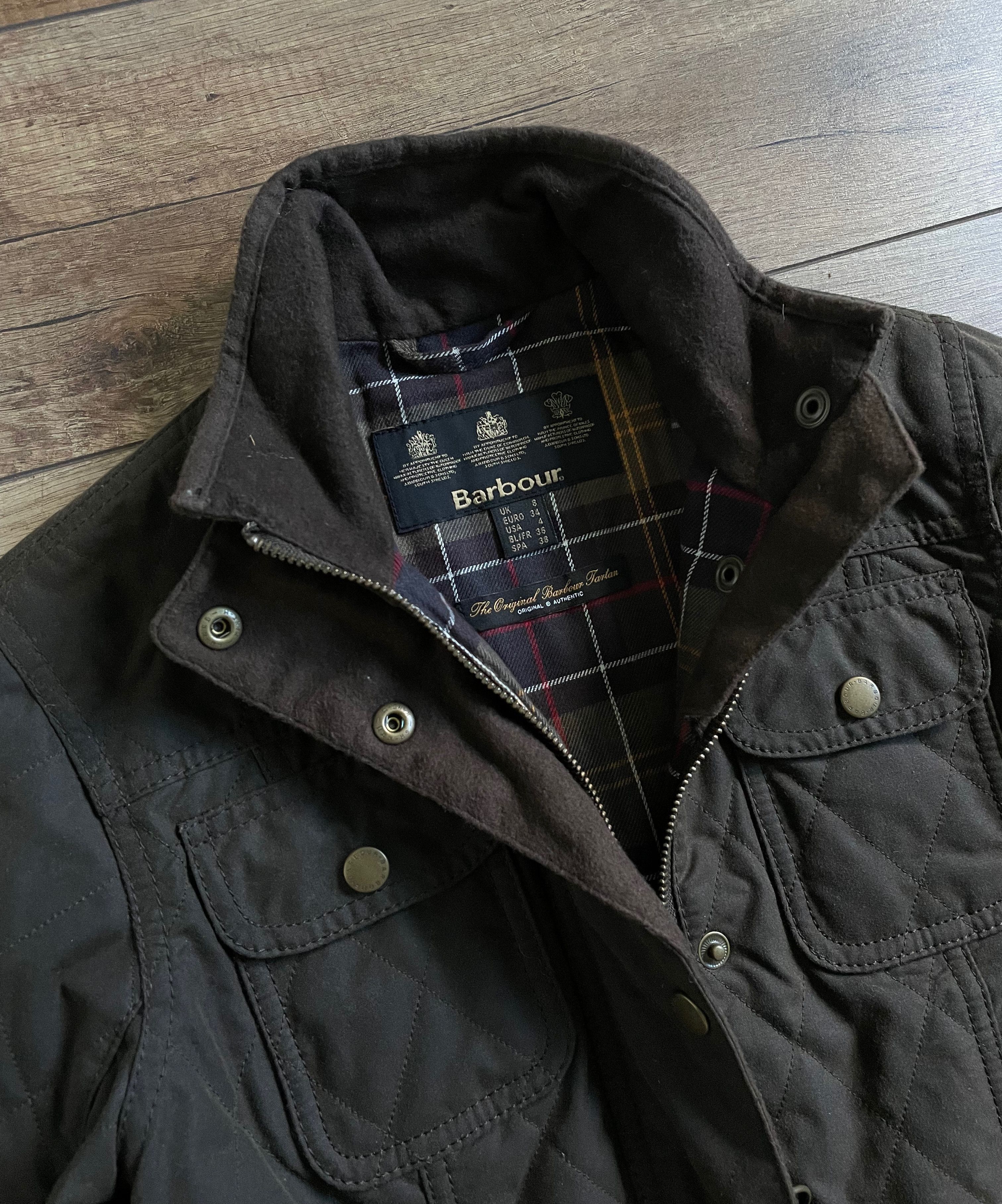 Barbour Barbour Womens Quilted Utility Waxed Olive Jacket Coat Size S / US 4 / IT 40 - 8 Thumbnail