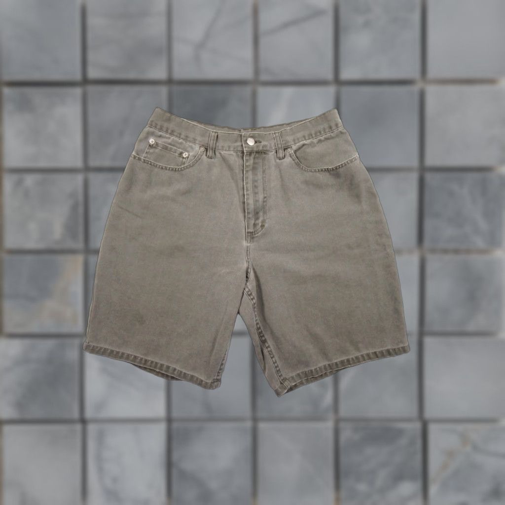 VINTAGE JCrew Shorts Men 33 Gray Canvas Flat Front 9