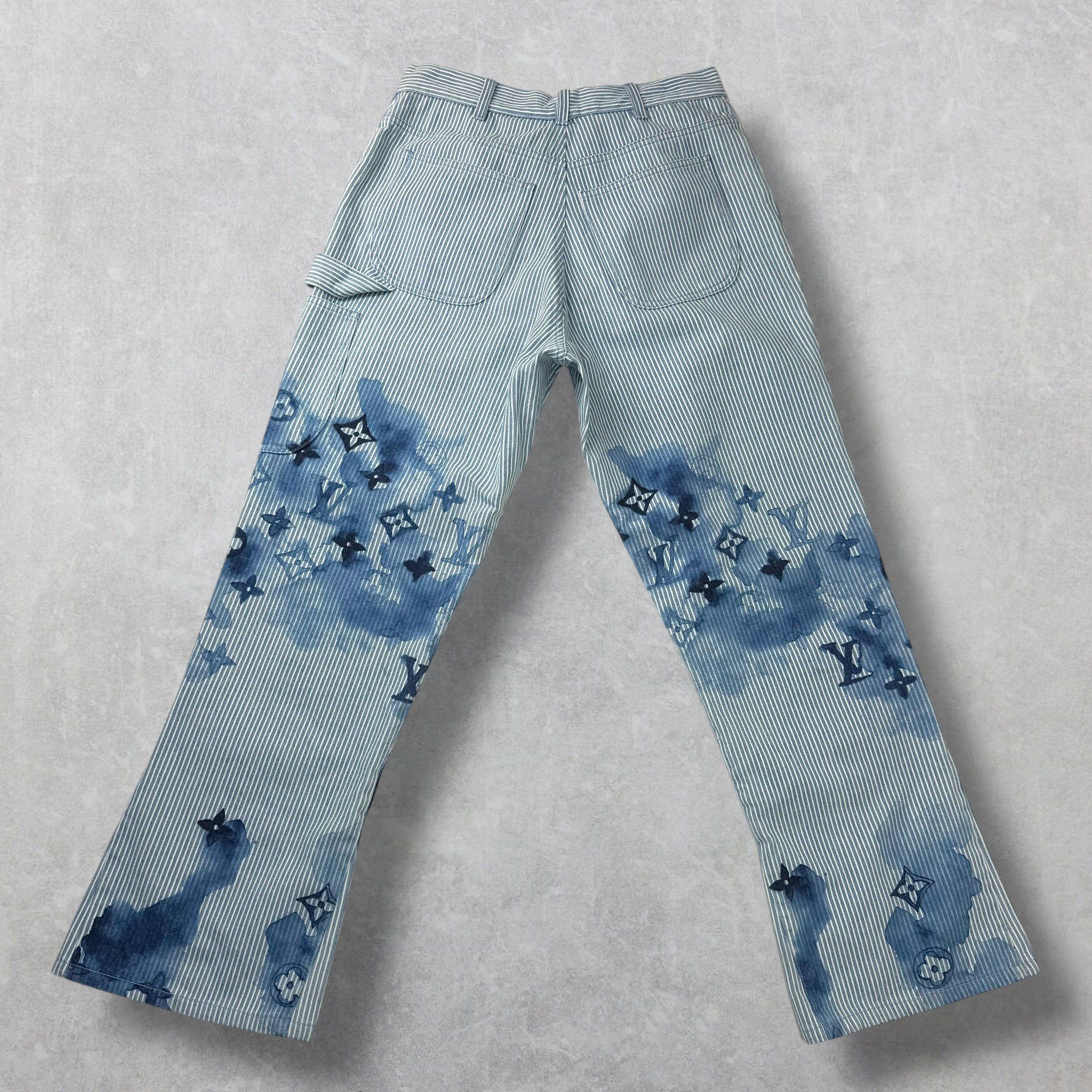 Louis Vuitton Louis Vuitton Watercolor Stripe Denim Cargo Pants 34 Size US 34 / EU 50 - 3 Thumbnail