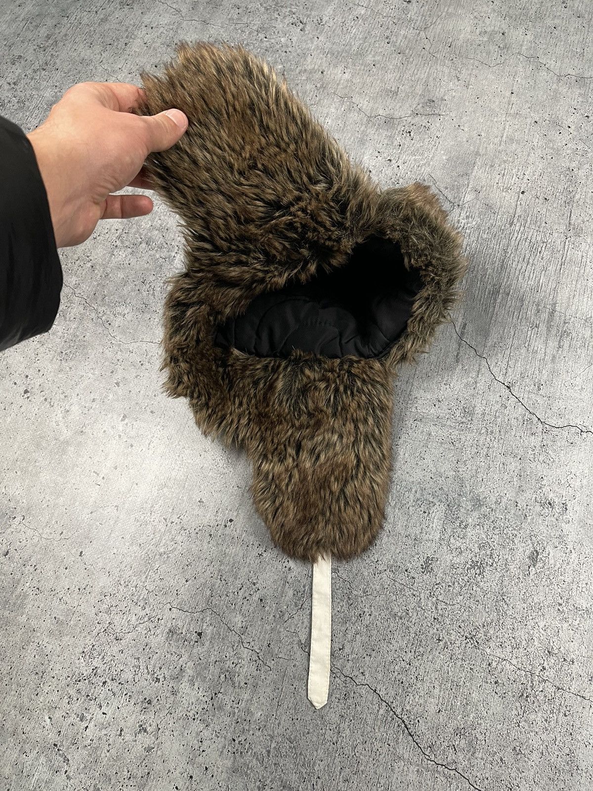 Japanese Brand × Vintage Vintage Crazy Y2k Mohair Fuzzy Hat Ushanka Punk Huge Size ONE SIZE - 5 Thumbnail