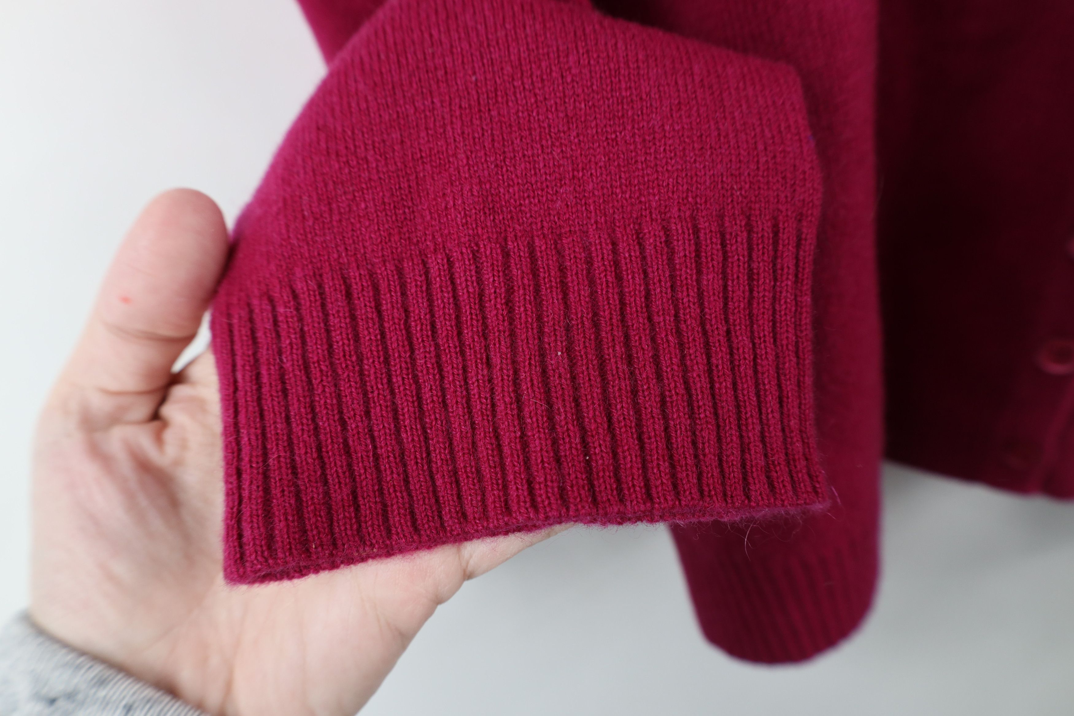 Vintage Vintage 90s Streetwear Cashmere Cardigan Sweater Magenta Size L / US 10 / IT 46 - 6 Thumbnail