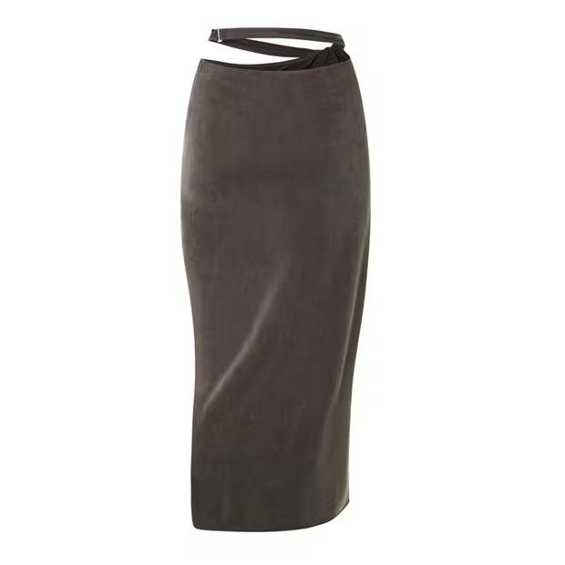 Jacquemus o1g2r1mq1024 Midi Skirt in Brown Size 30" / US 8 / IT 44 - 1 Thumbnail