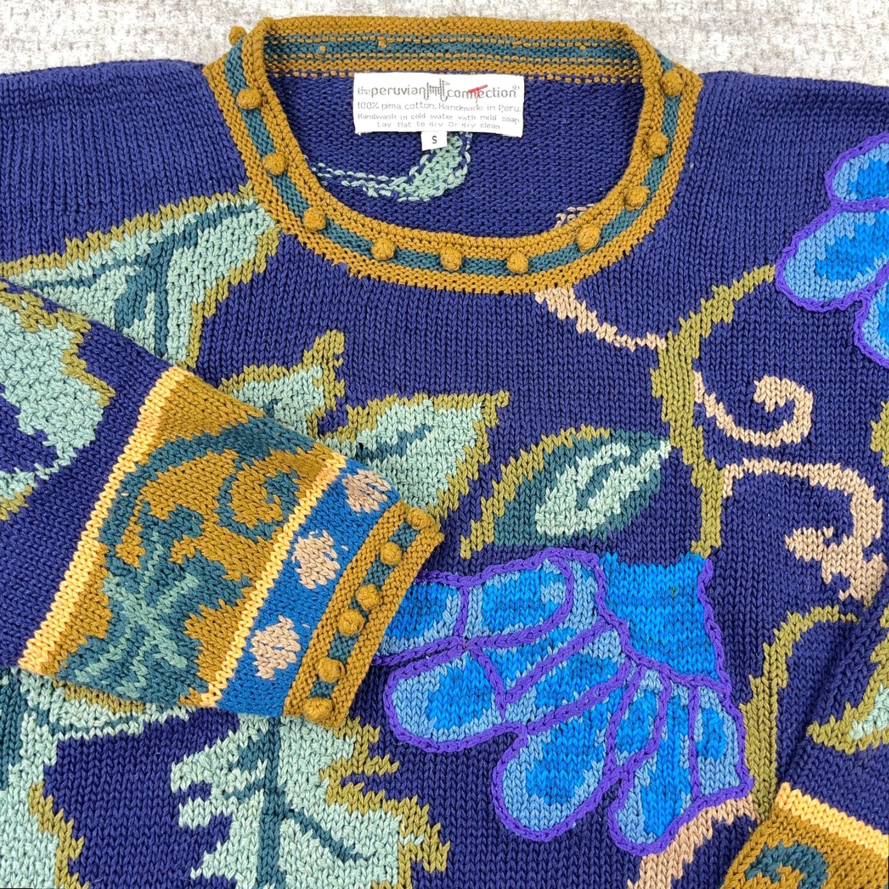 Vintage Vintage Peruvian Connection Women's Blue 90s Geometric Pullover Sweater User: Vintage Peruvian Connection Women's Blue 90s Geometric Pullover Sweater Size L / US 10 / IT 46 - 2 Thumbnail
