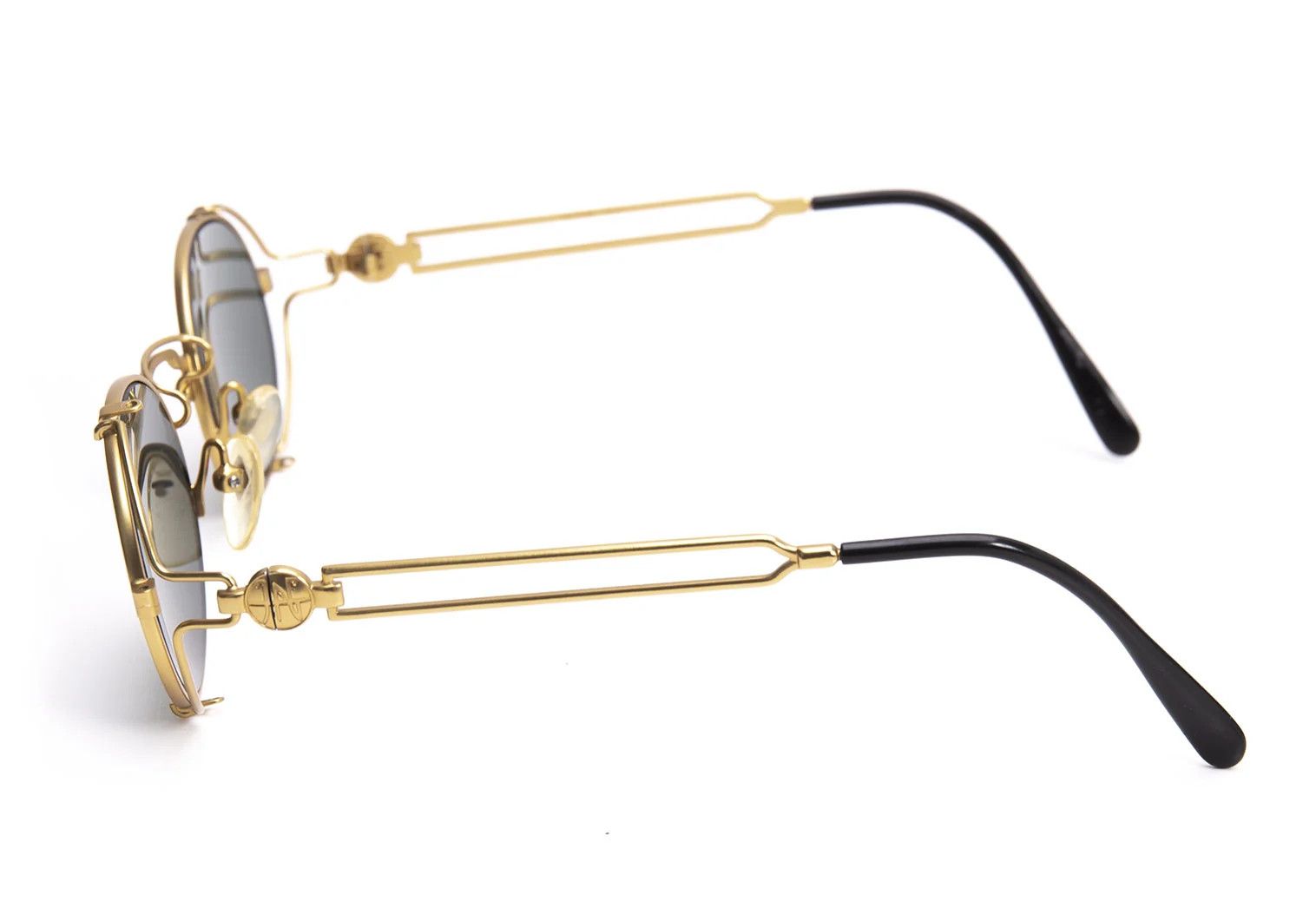 Jean Paul Gaultier Double Bridge Sunglasses in Gold and Black Size ONE SIZE - 4 Thumbnail