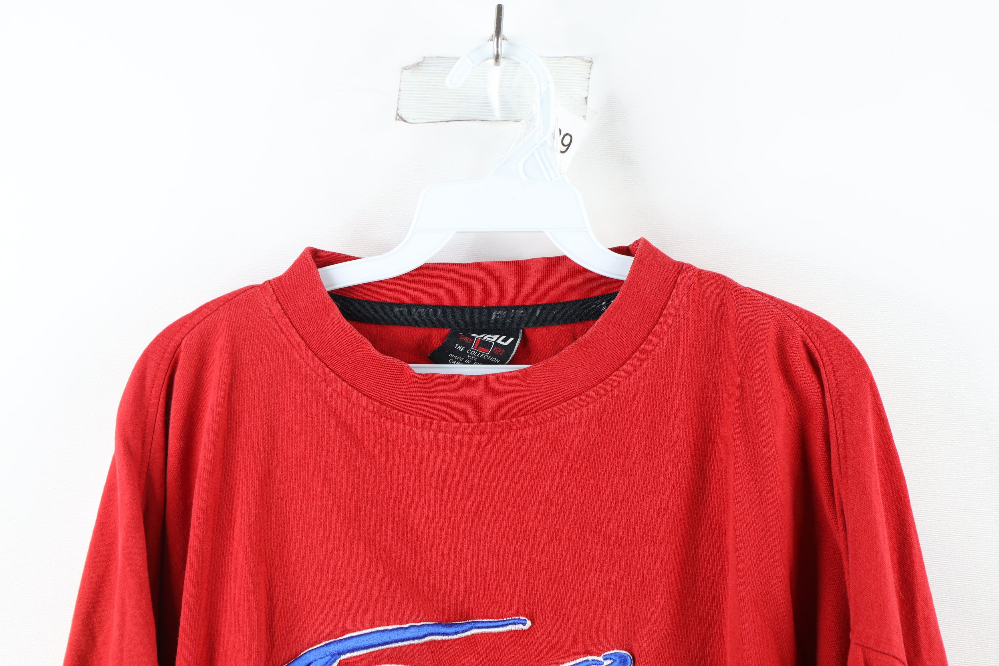 Fubu × Vintage Vintage Y2K FUBU Spell Out Script Long Sleeve T-Shirt Red Size US XL / EU 56 / 4 - 2 Thumbnail