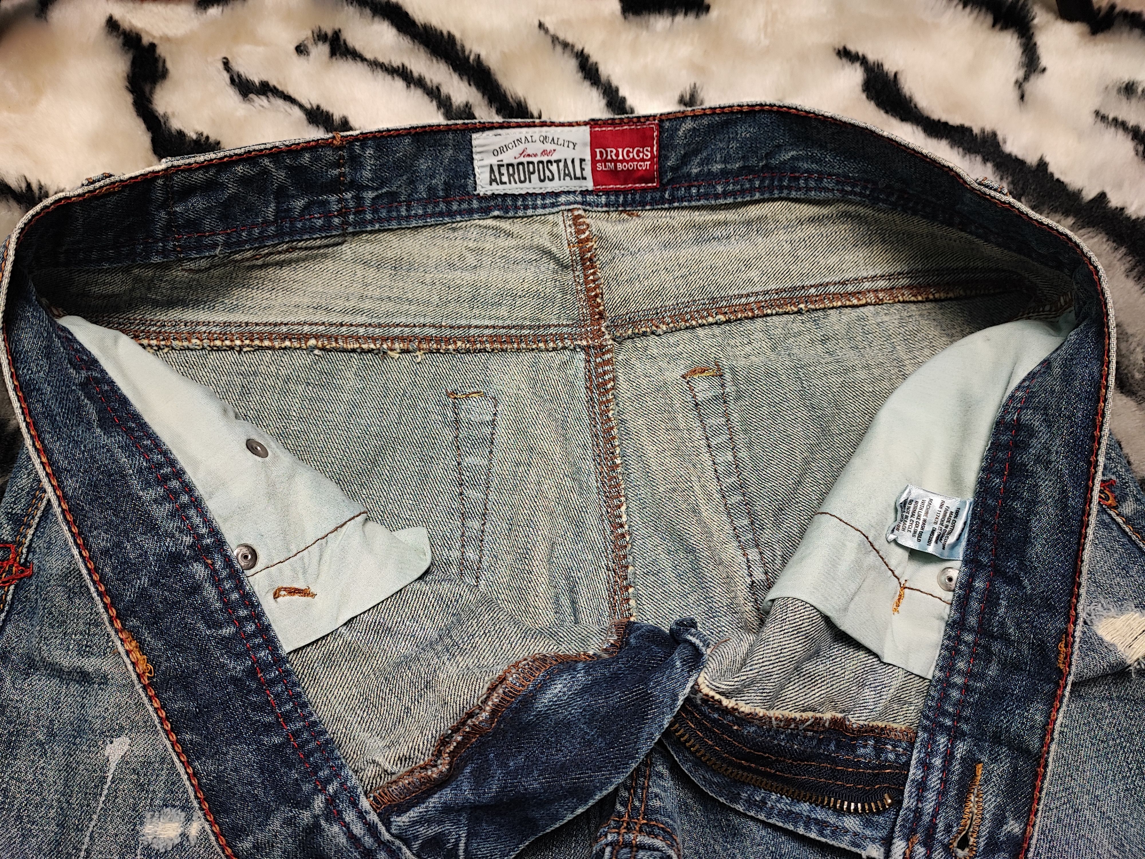 Aeropostale × Vintage Crazy Vintage Y2K/2000s Baggy Grunge Distressed Flared Jeans Size US 36 / EU 52 - 8 Thumbnail