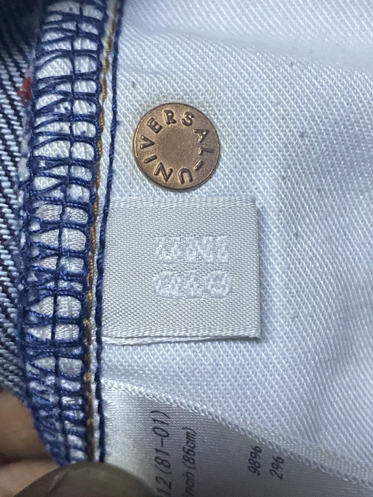 Undercover × Uniqlo Vintage Uniqlo Selvedge Blue wash Distressed Slim Fit Jeans Size US 35 - 19 Thumbnail