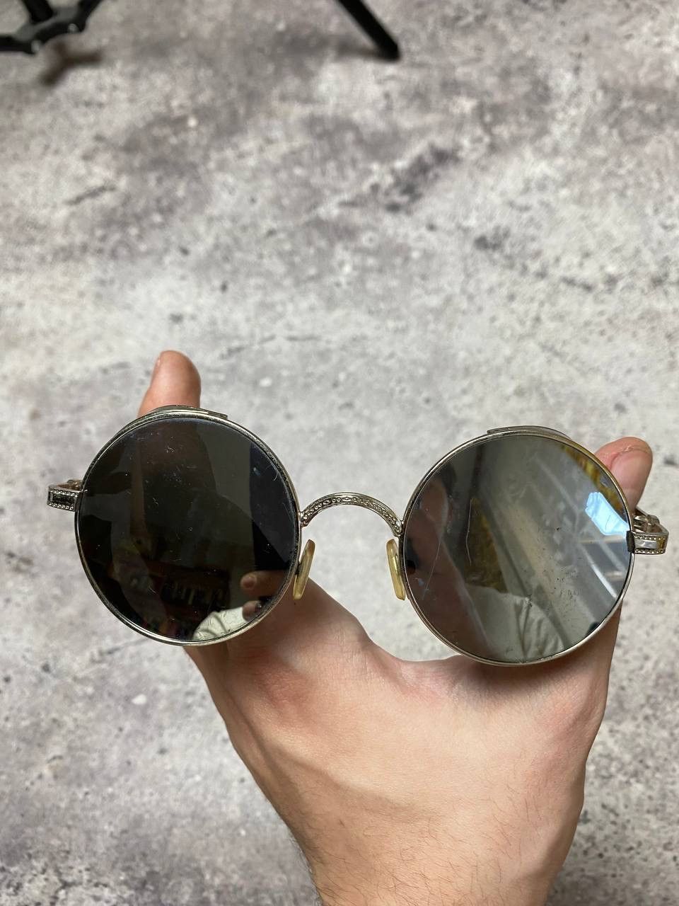Japanese Brand × Vintage Chrome Sunglasses Glasses Crosses Style USA Style Punks Size ONE SIZE - 4 Thumbnail