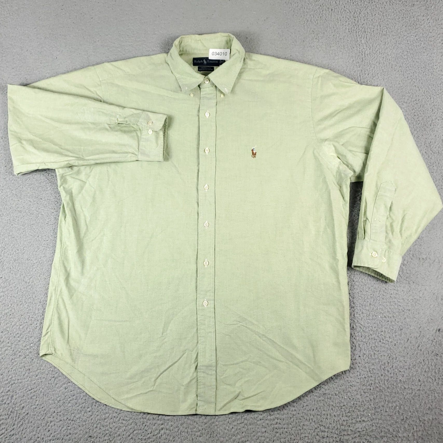 Ralph Lauren Ralph Lauren Dress Shirt Mens 17 Green Pony Button-Down Long Sleeve Size 46R - 3 Thumbnail