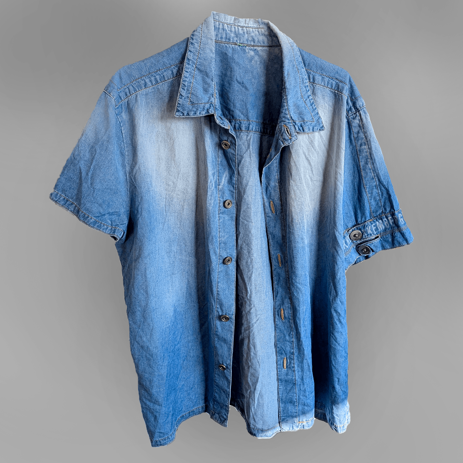 Dirk Bikkembergs Dirk Dirk Bikkembergs Asymmetric Button Up Denim Blue Shirt Size US M / EU 48-50 / 2 - 4 Thumbnail