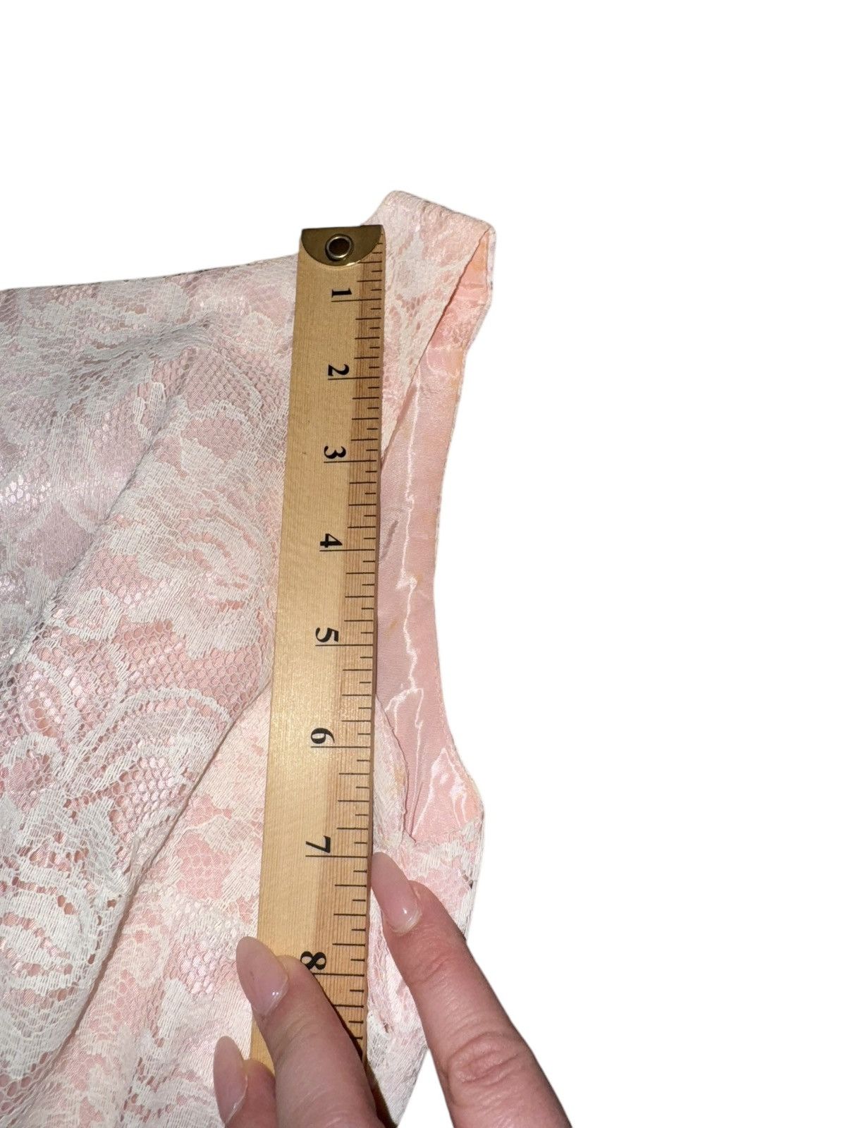 Sears × Vintage VTG Sears 40s 50s Pink Lace Evening Dress Sheath Fit Flare Size S / US 4 / IT 40 - 11 Thumbnail