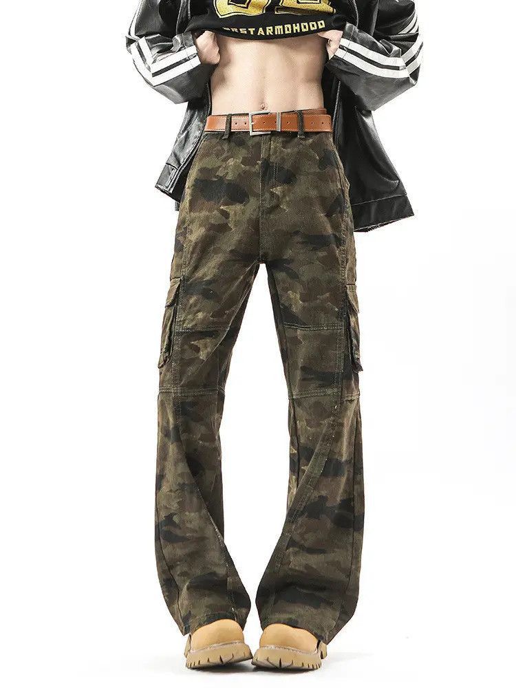 Japanese Brand Retro loose camouflage straight leg jeans Size US 32 / EU 48 - 5 Thumbnail