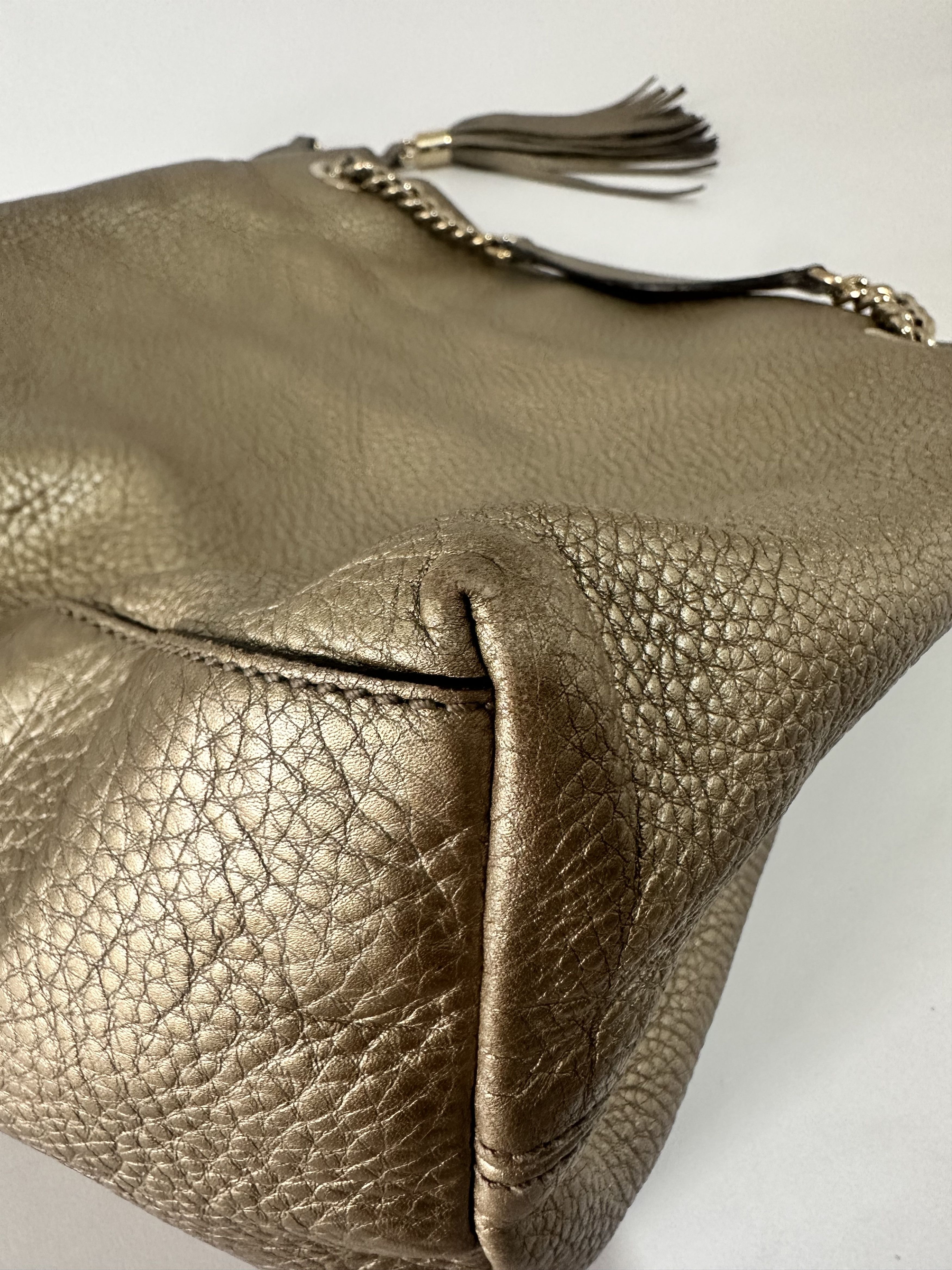 Gucci Gucci Gold Pebbled Leather Medium Soho Tote Size ONE SIZE - 11 Thumbnail