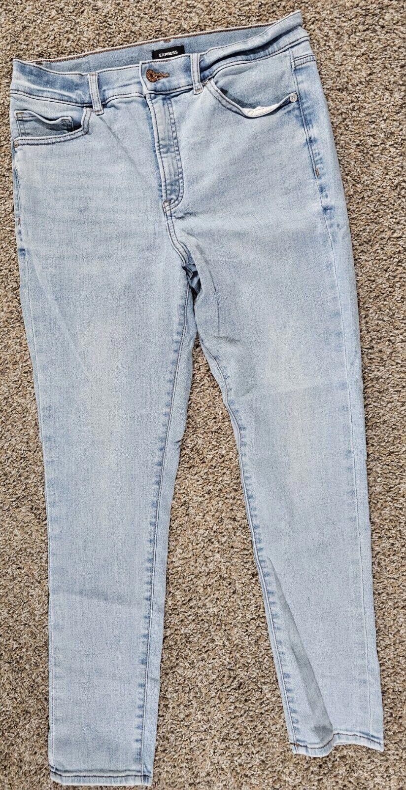 Express Womens Express High Rise Stretch Skinny Jeans Size 12R Size 34" / US 12 / IT 48 - 1 Thumbnail