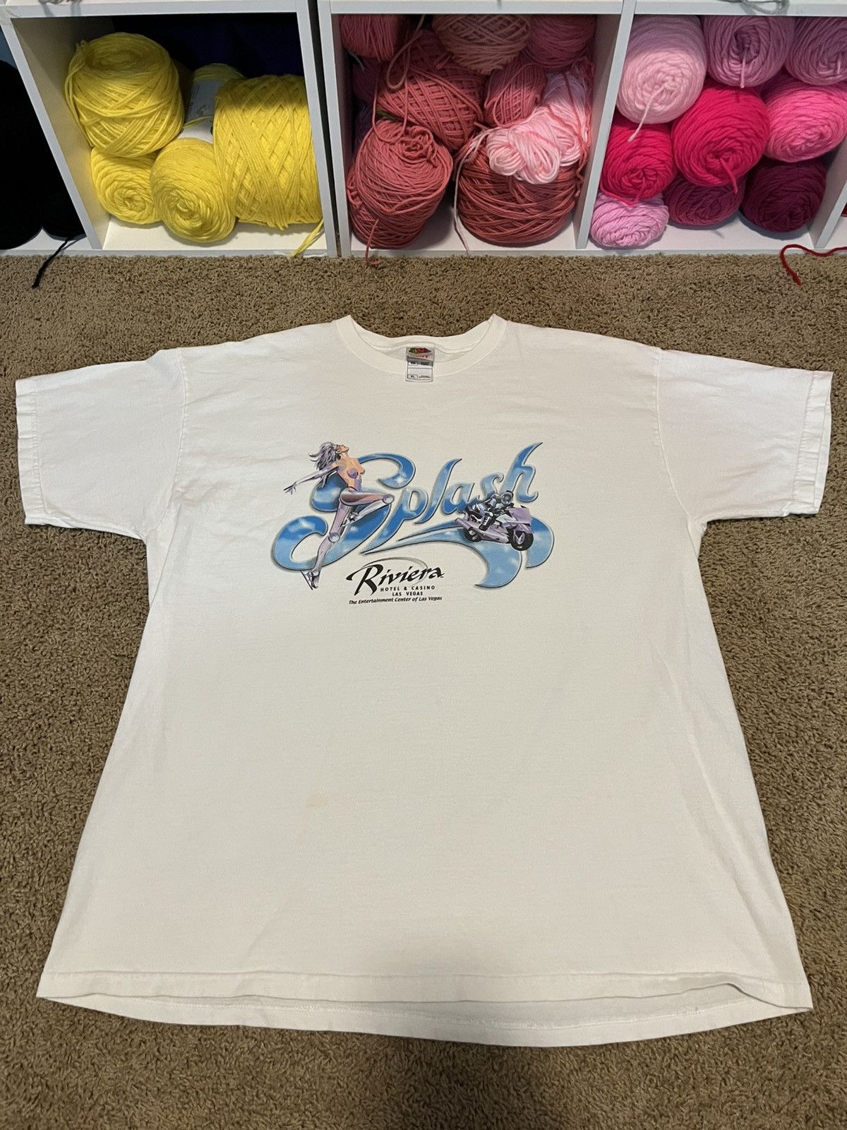 Vintage White and blue Splash Riviera graphic tee #90s Size US XL / EU 56 / 4 - 1 Thumbnail