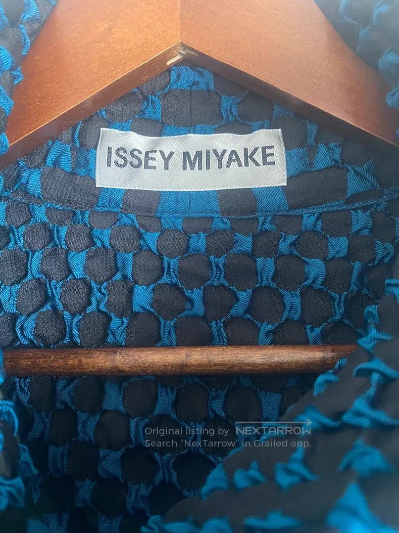 Issey Miyake Issey Miyake Woven Texture Blue-black Thick Coat Size M / US 6-8 / IT 42-44 - 5 Thumbnail
