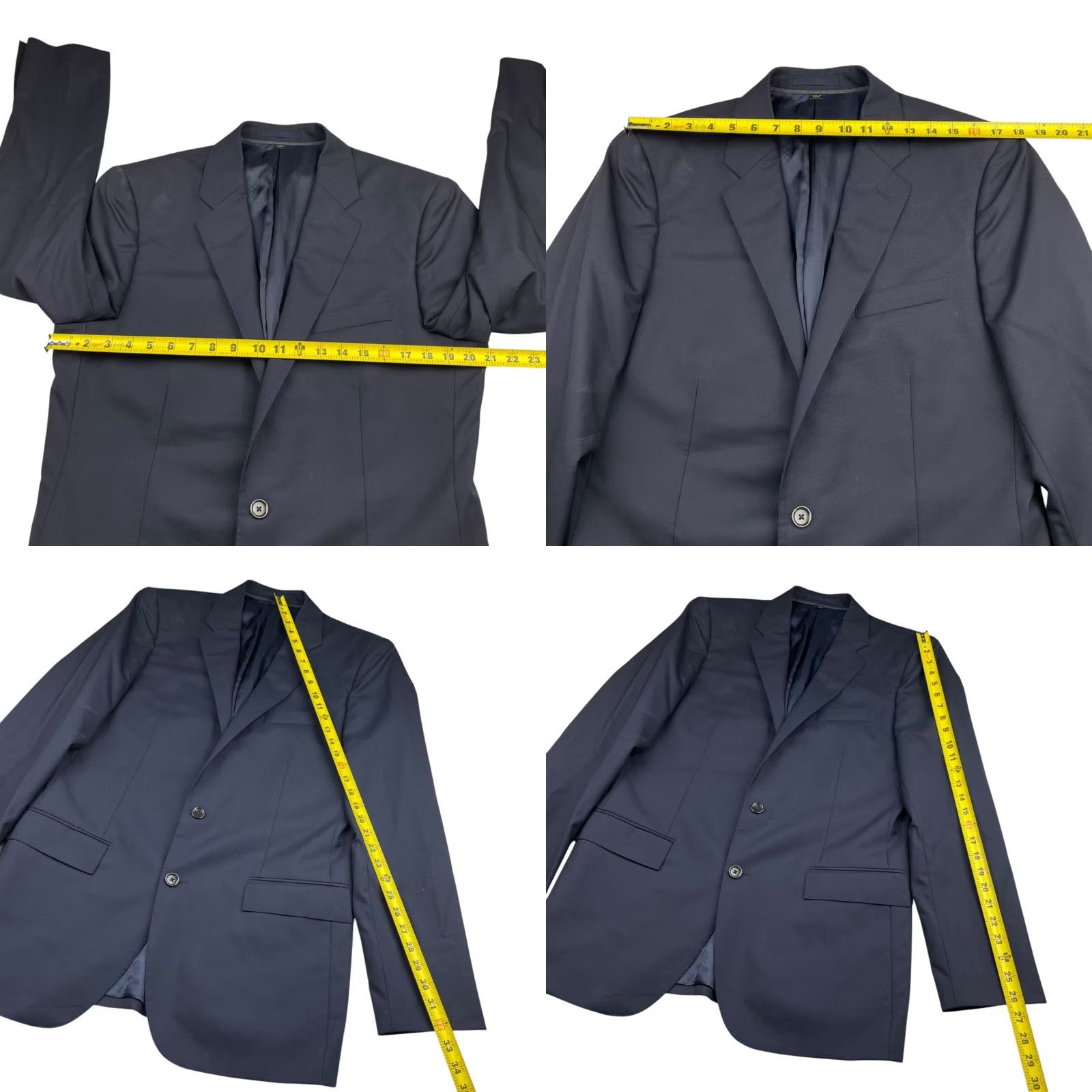 J.Crew J.CREW x Loro Piana Men’s Ludlow Blazer Navy 100% Wool Slim Fit 2-Button Long Jacket 42L Mens Size 42R - 8 Thumbnail