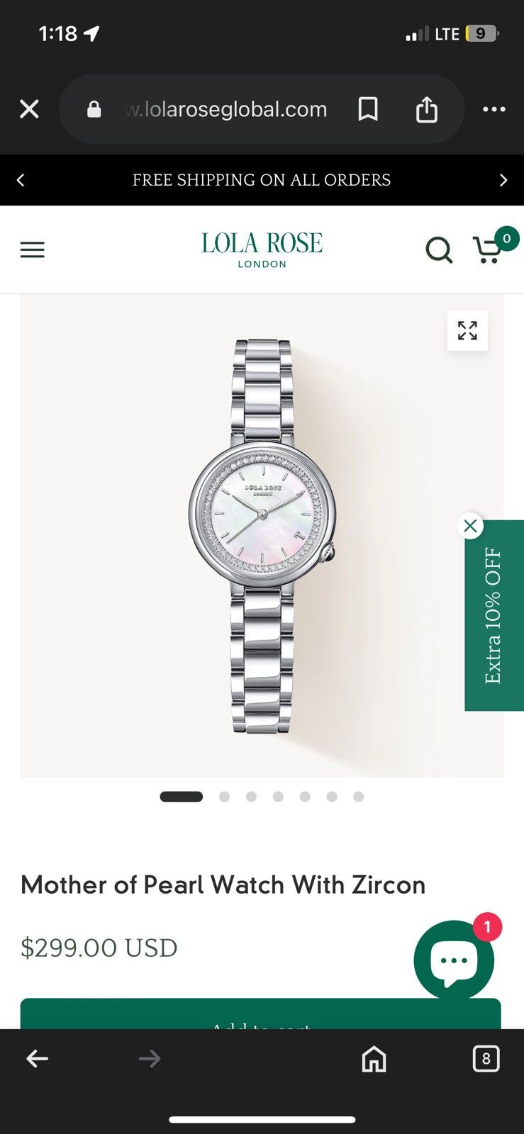 Lela Rose Mother of Pearl Watch With Zircon Size ONE SIZE - 2 Thumbnail