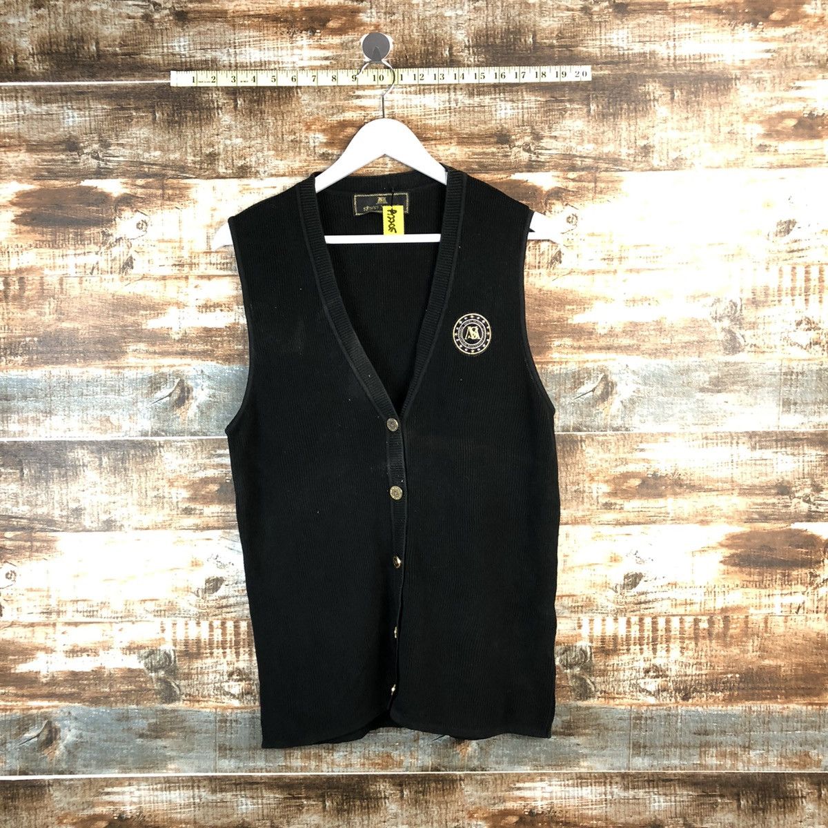 Japanese Brand Serio Mondo Black Vest Knitwear #A2205 Size US L / EU 52-54 / 3 - 1 Thumbnail