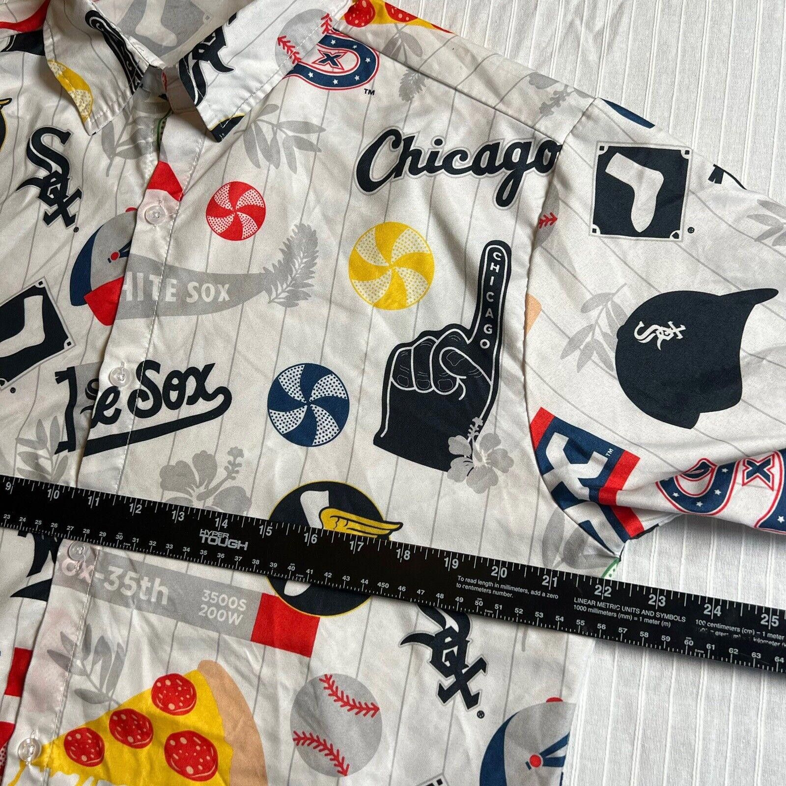 Designer Chicago White Sox Button Shirt Mens Sz M Beggars Pizza MLB Size ONE SIZE - 5 Thumbnail