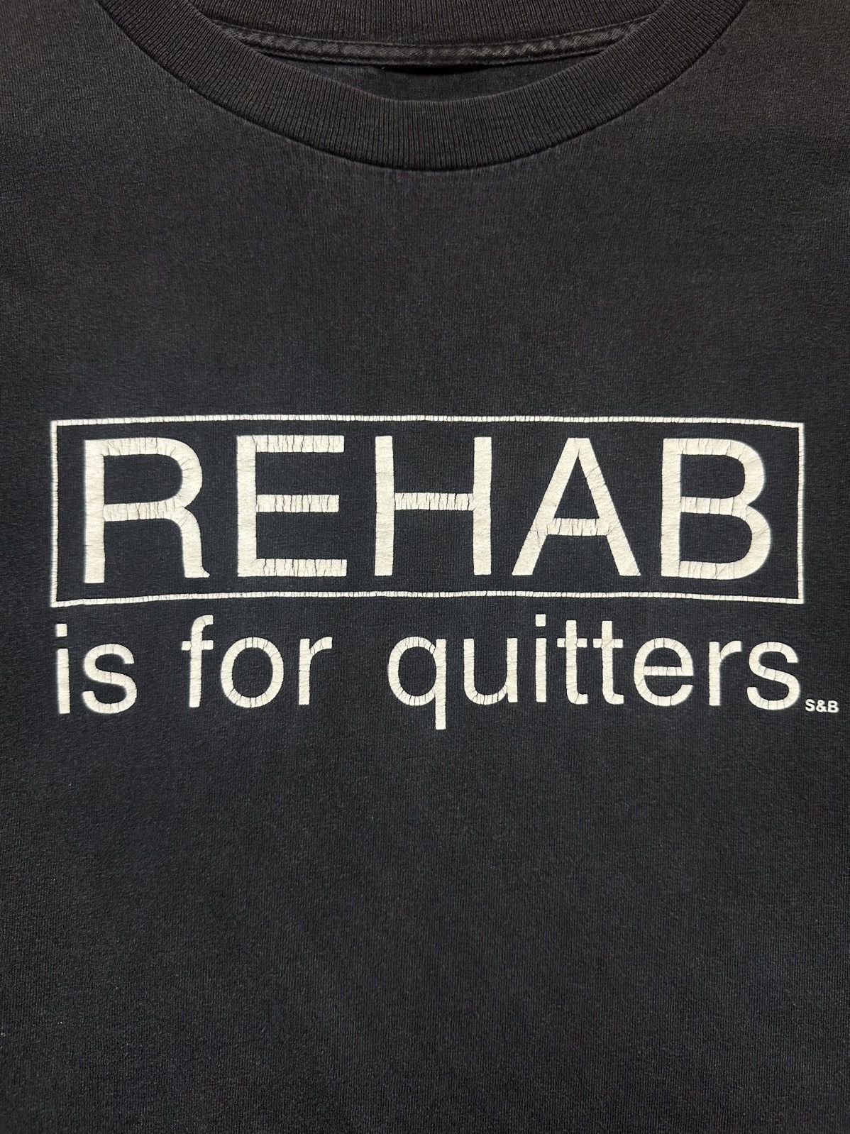 Vintage Vintage Drugs ‘Rehab Is For Quitters’ Faded Long Sleeve Tee Size US XL / EU 56 / 4 - 2 Thumbnail
