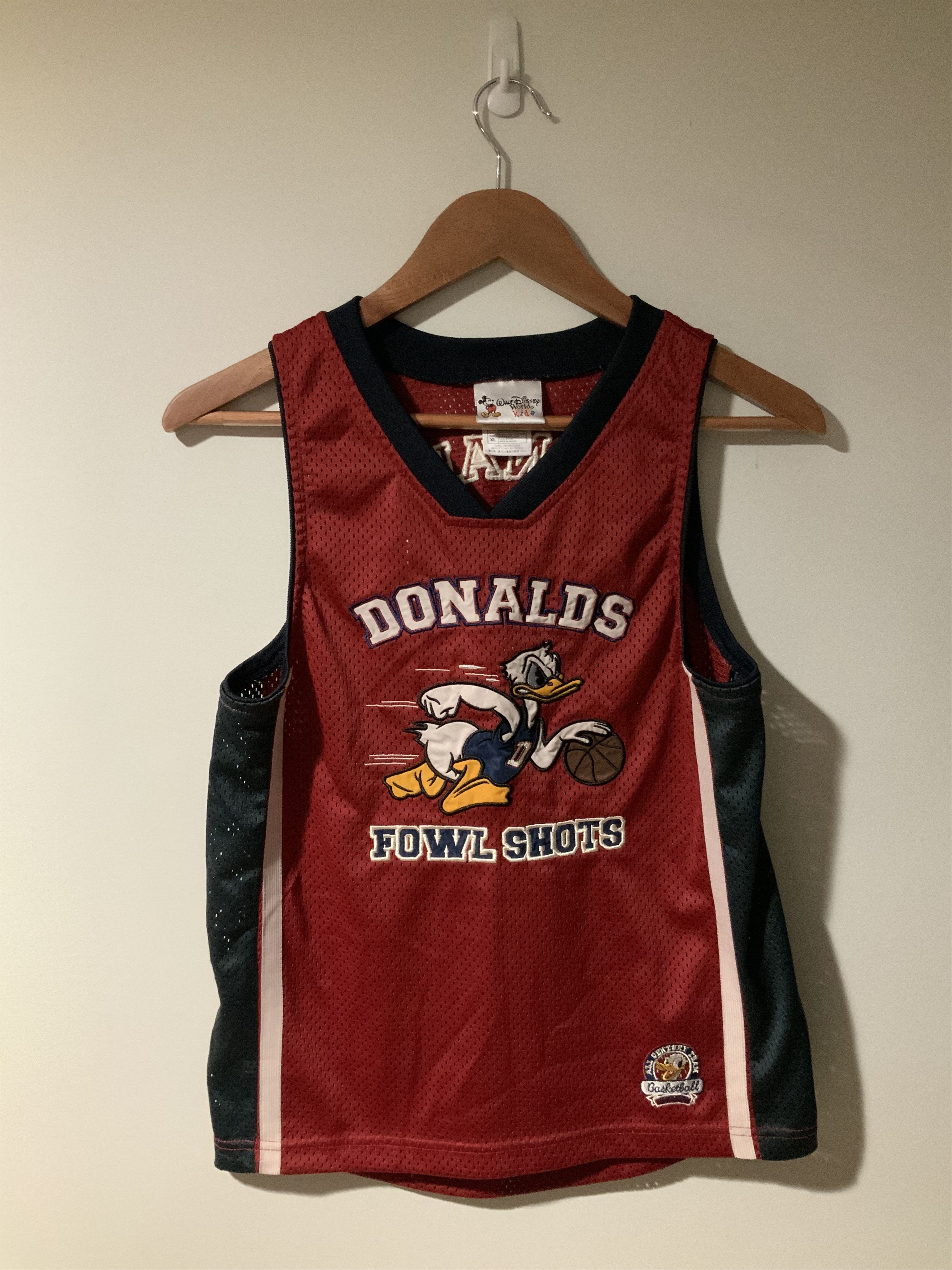 Designer × Vintage Vintage Walt Disney World Donald Youth XL Basketball Jersey Size US XL / EU 56 / 4 - 1 Thumbnail
