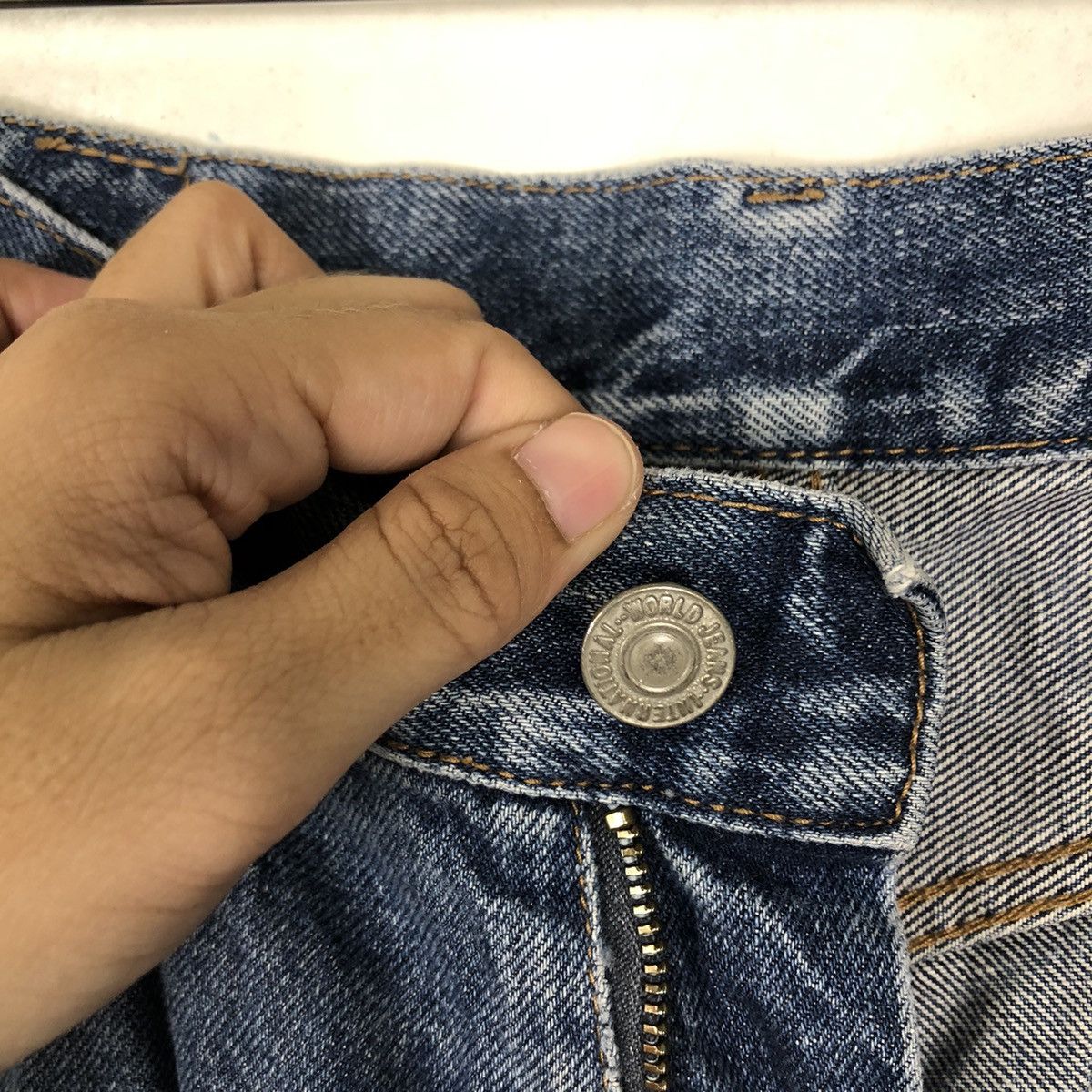 Japanese Brand 🔥90’s JAPAN MADE DISTRESSED JEANS UNIQUE CLOTHING WAREHOUSE Size US 30 / EU 46 - 15 Thumbnail