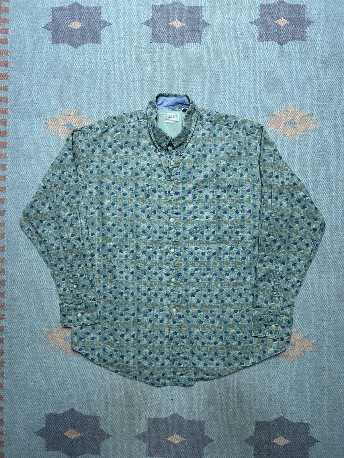 Vintage Bugle boy button shirt all over print geometric floral mediu Size US M / EU 48-50 / 2 - 1 Thumbnail