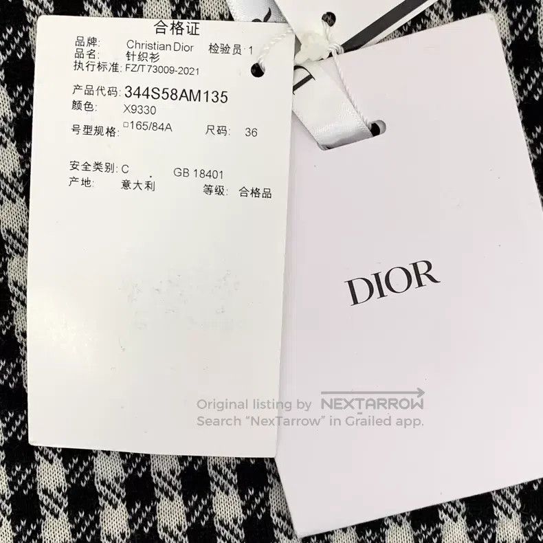 Dior Dior Color-matched bee embroidery checkerboard cashmere kn Size XS / US 0-2 / IT 36-38 - 7 Thumbnail