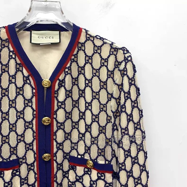 Gucci Gucci Color-blocked mesh logo jacquad full print cotton si Size S / US 4 / IT 40 - 3 Thumbnail