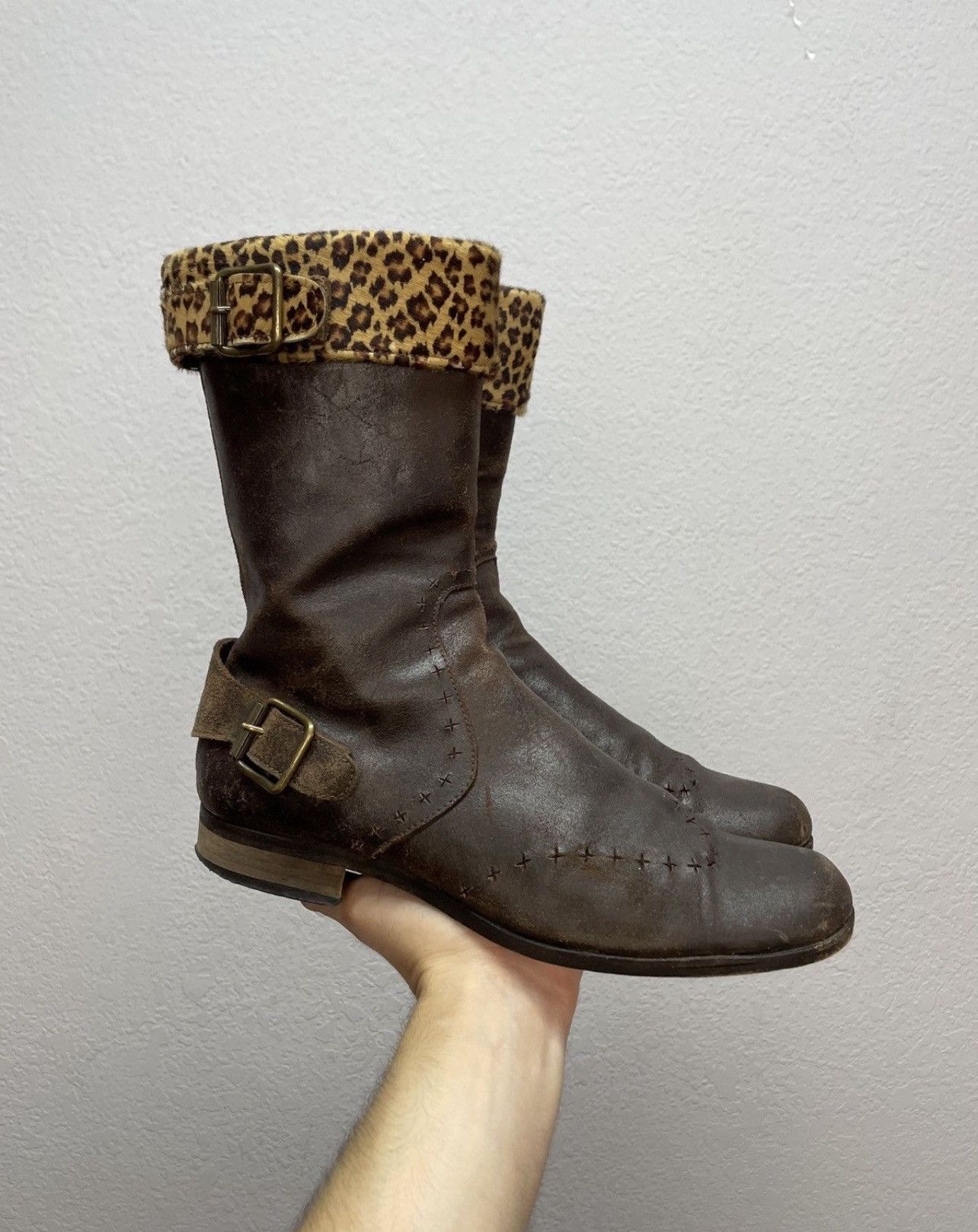 If Six Was Nine AS 98 Vibe Artisan Black Leather Side Zip Ankle Biker Boots Size US 8.5 / IT 38.5 - 1 Thumbnail