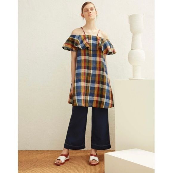 Other SUNO New York Dress 2 NWT Woven Plaid Multicolor Thick Knit Size XS / US 0-2 / IT 36-38 - 3 Thumbnail