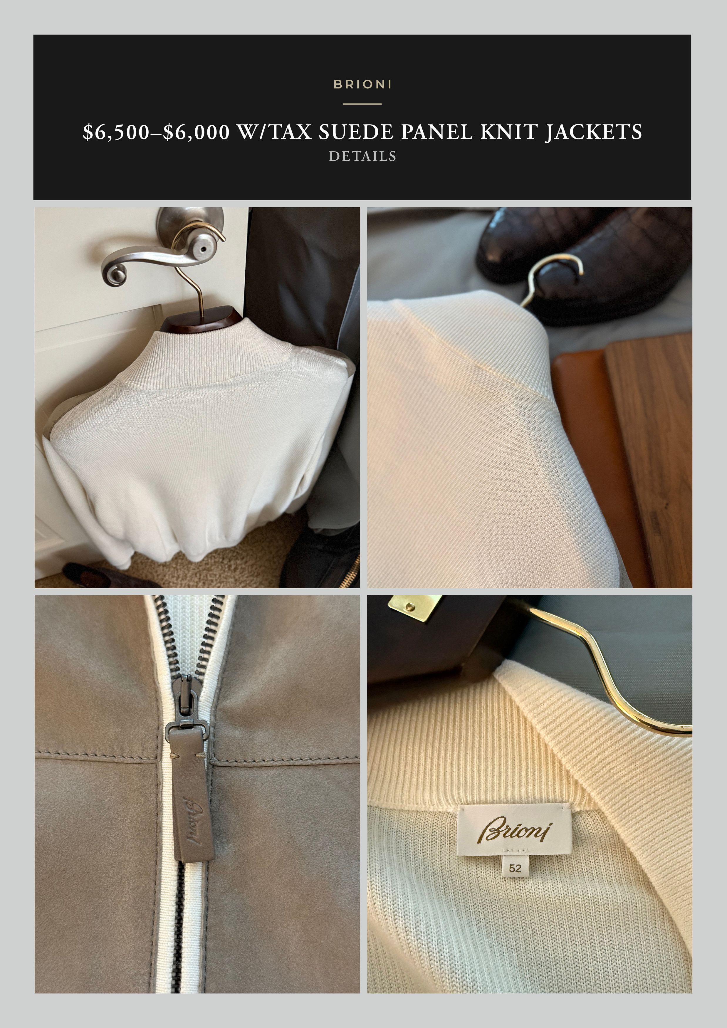 Brioni Best Dressed Rare $6K w/tax Suede / White Cashmere Knit Size US L / EU 52-54 / 3 - 22 Thumbnail