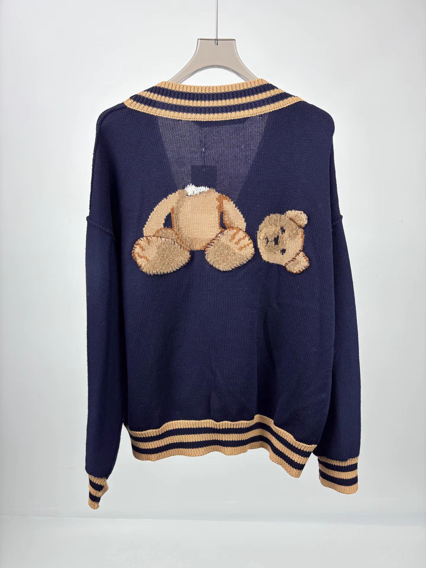 Palm Angels PALM ANGELS Bear Embroidered Wool Knit Cardigan Size US L / EU 52-54 / 3 - 2 Thumbnail