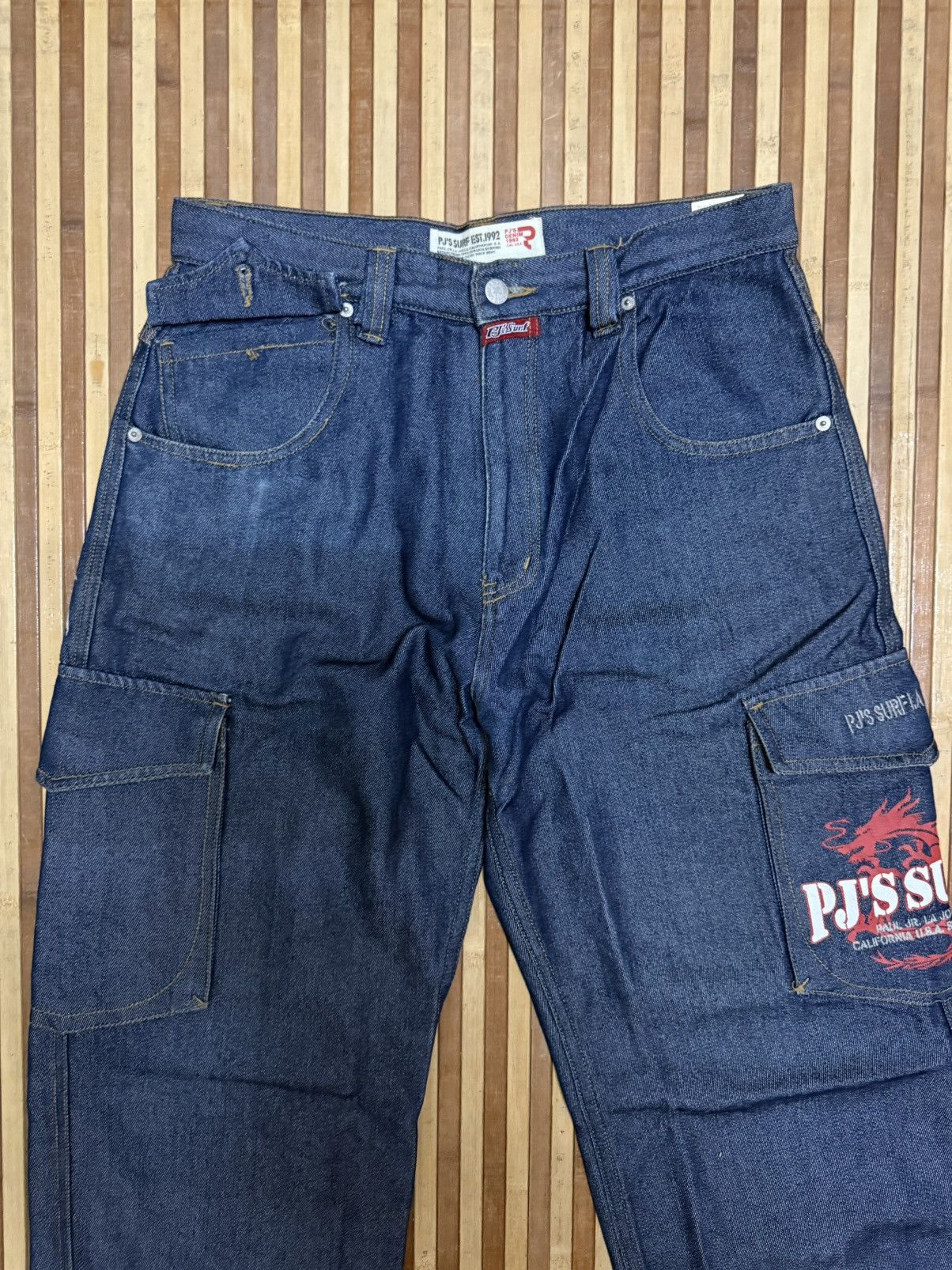 Japanese Brand PJ’S SURF Denim Cargo Pants /Multipocket/Streetwear W32x30.5 Size US 32 / EU 48 - 2 Thumbnail