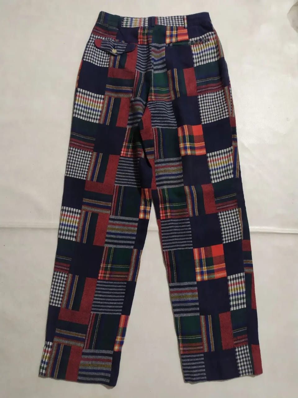 Japanese Brand Bigi Co Pants Casual Multicolor Checkered Plain Size US 29 - 4 Thumbnail