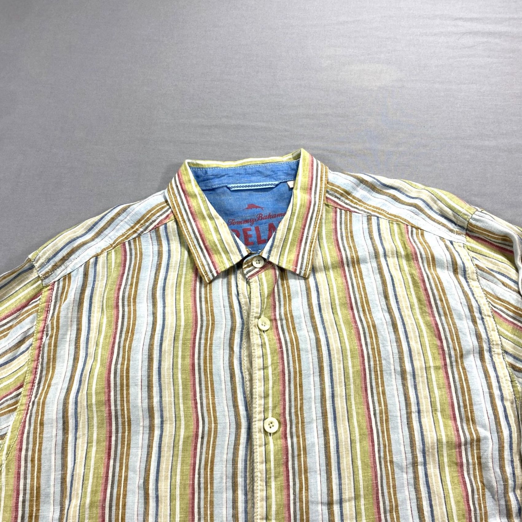 Tommy Bahama Tommy Bahama Shirt Mens XL Striped Linen Button-Up Relaxed Beach Resort Hanai, Aloha, Hawaiian, Multicolor, Linen, Button-Up, Casual, 90s Size US XL / EU 56 / 4 - 3 Thumbnail