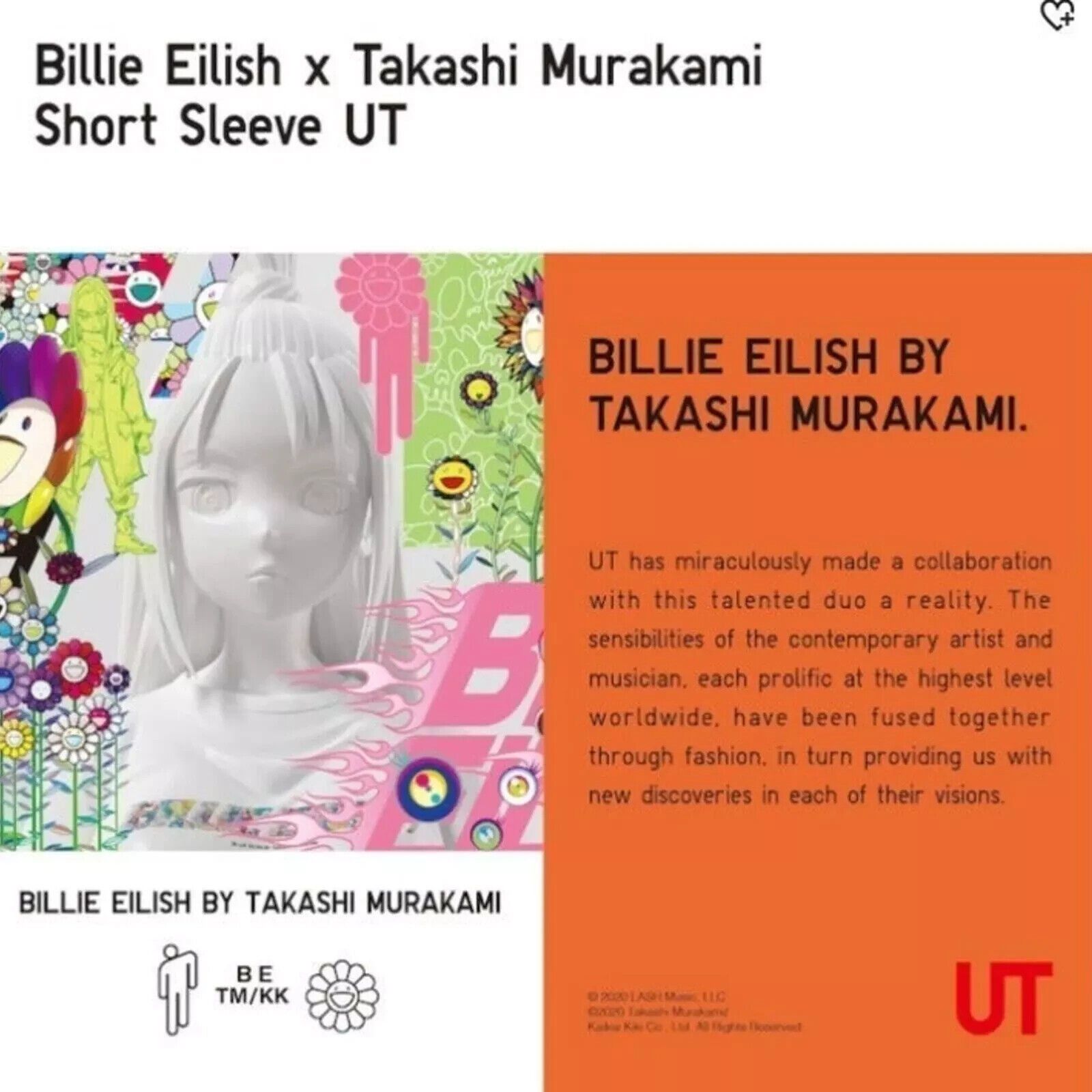 Uniqlo Billie Eilish x Takashi Murakami | Medium | Uniqlo UT | New Size US M / EU 48-50 / 2 - 3 Thumbnail
