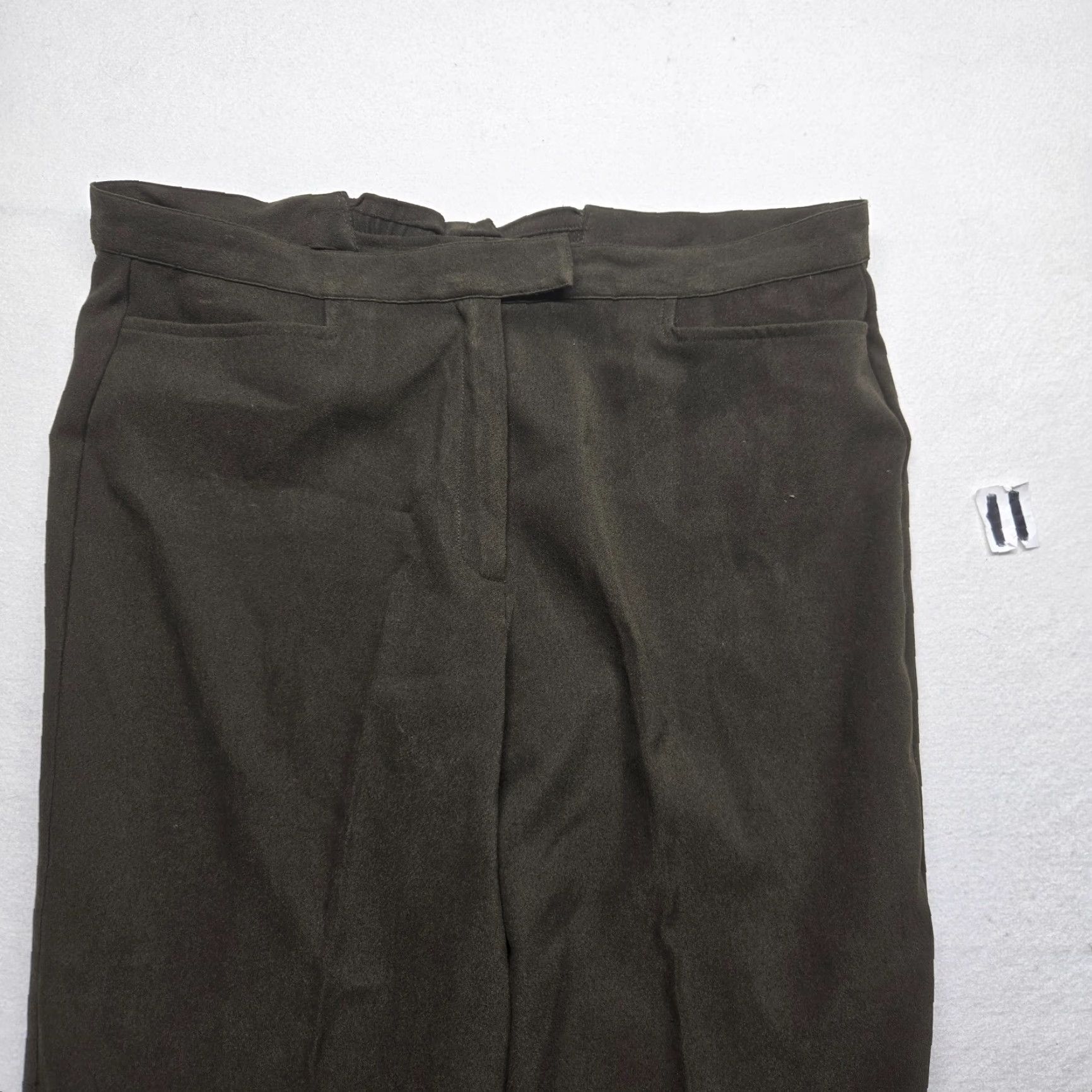 Vintage Norton Studio Women Pants 12P Petite Army Green Straight Dress Pants Size 34" / US 12 / IT 48 - 2 Thumbnail