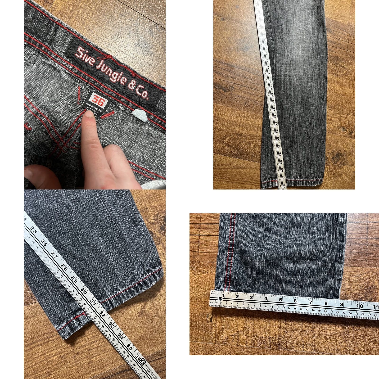 Southpole VINTAGE 5ive Jungle Jeans Mens 36X32 Dark Wash Wide-Leg Embroidered SouthPole Style Size US 36 / EU 52 - 8 Thumbnail