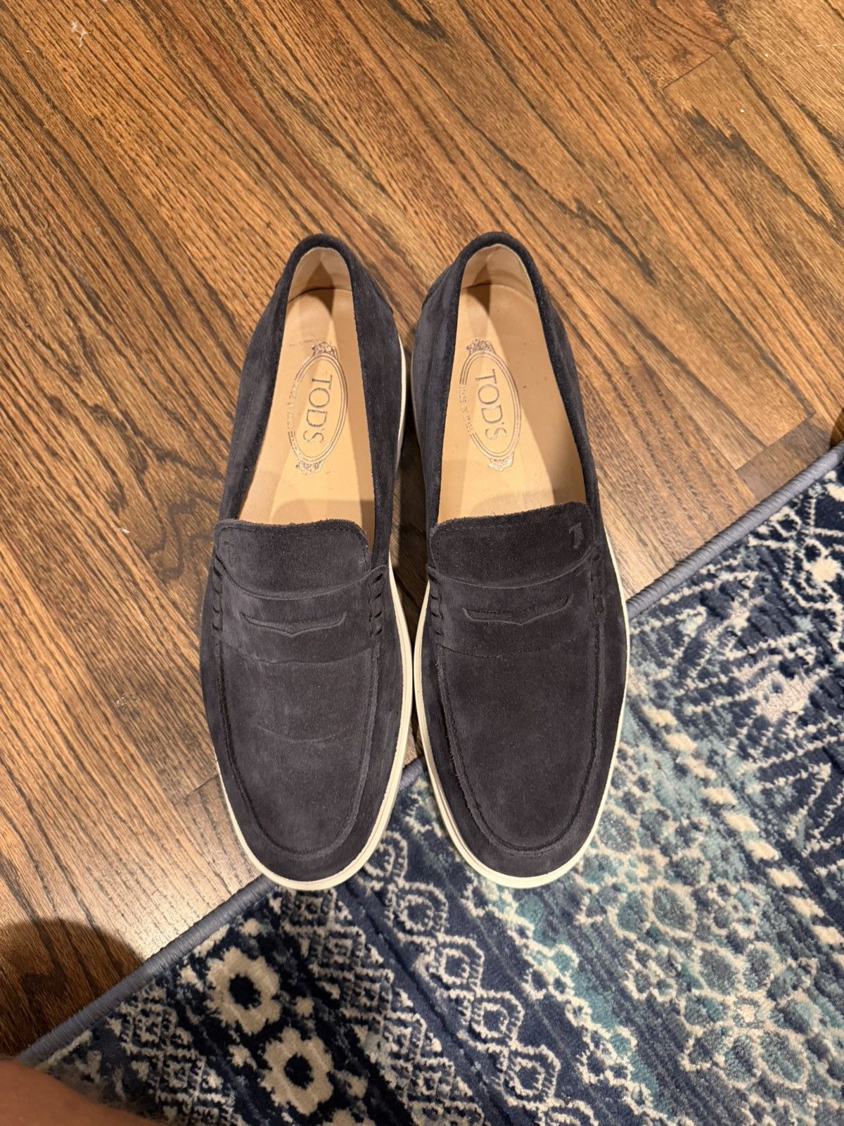 Tod's Tods Navy Blue Suede Penny Loafers Size US 8.5 / EU 41-42 - 7 Thumbnail