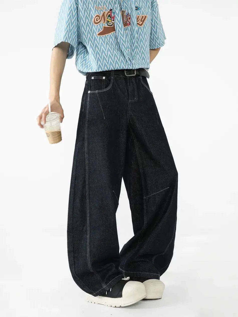 Japanese Brand Loose wide leg casual straight leg jeans Size US 32 / EU 48 - 2 Thumbnail