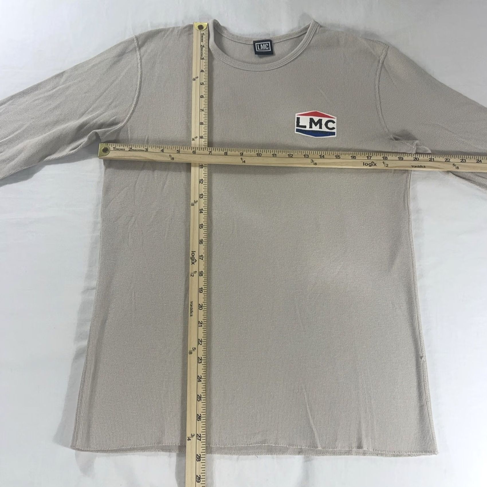 CO L Loser Machine L Thermal Shirt Long Sleeve Mens T-Shirt Beige Cotton Thermal LMC 80s Motorcycle Racing Henley Size US L / EU 52-54 / 3 - 3 Thumbnail