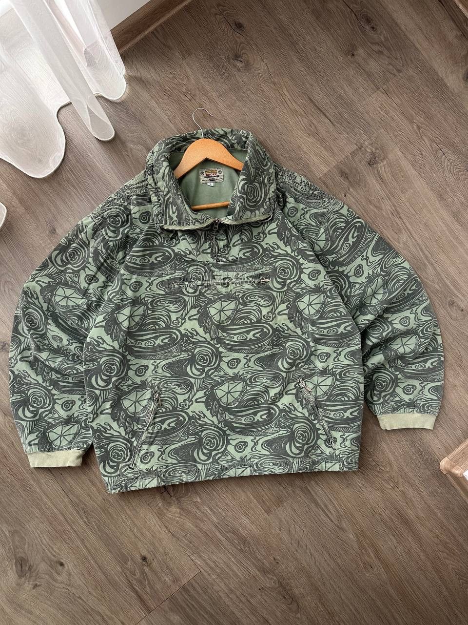 Japanese Brand × Vintage Vintage Japanese Anorak Rocky Printed Green Jacket Y2K Size US M / EU 48-50 / 2 - 5 Thumbnail