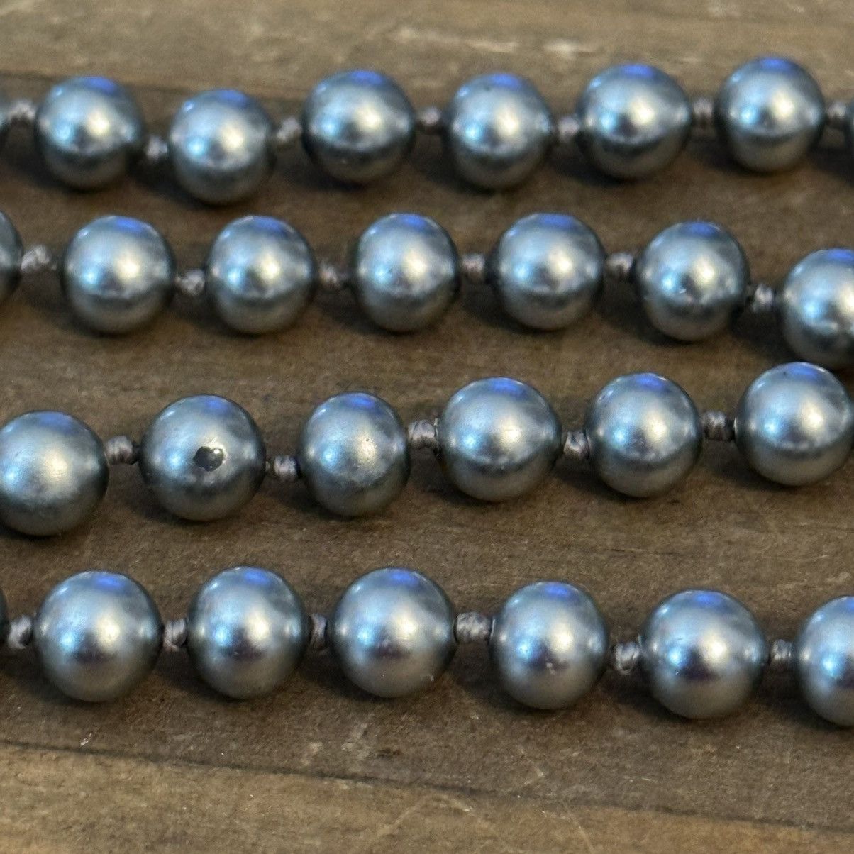 Vintage Vintage metallic silver glass pearl necklace Size ONE SIZE - 2 Thumbnail