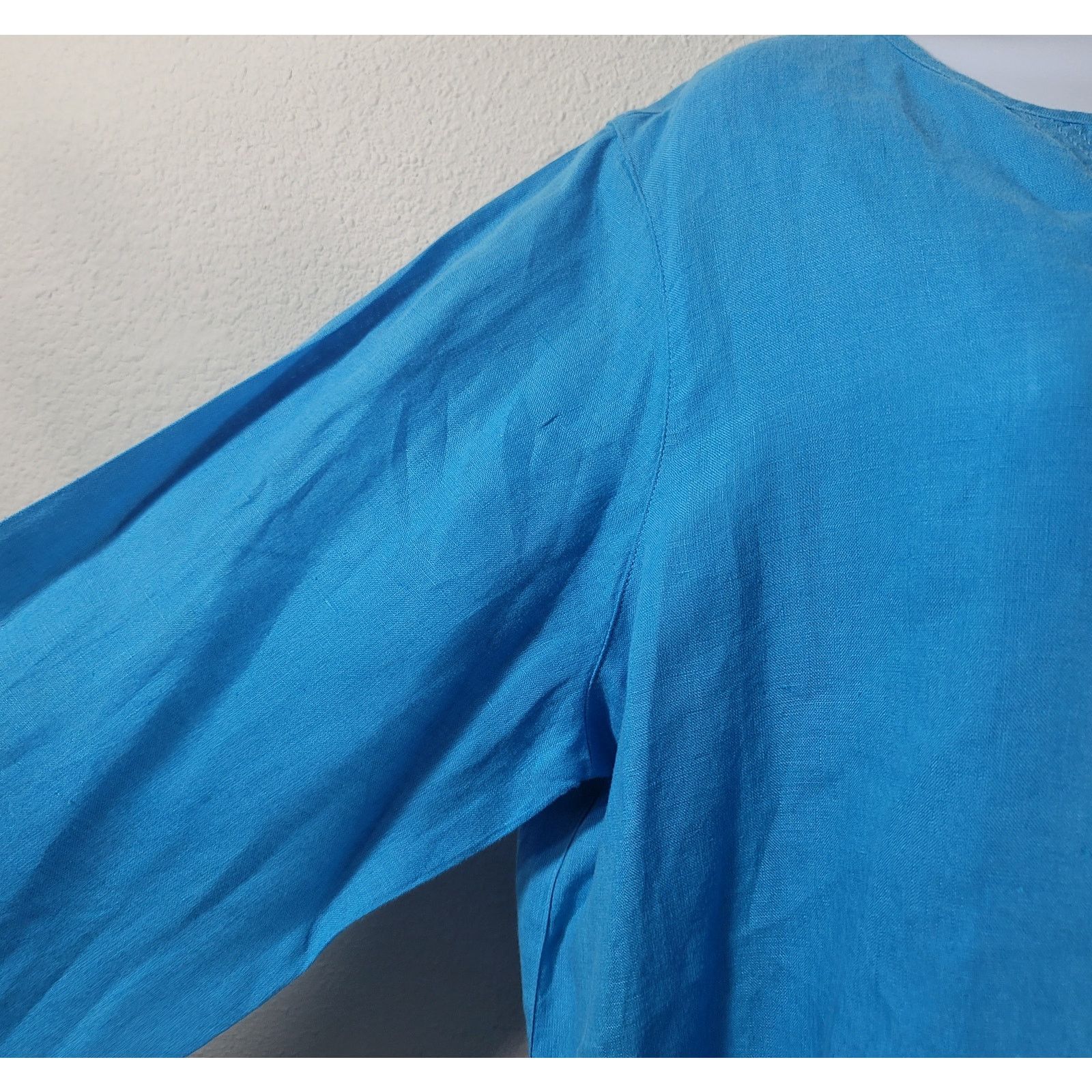 Other Liz Claiborne Lizwear Blue Button Up Collarless Top XL Size XL / US 12-14 / IT 48-50 - 6 Thumbnail