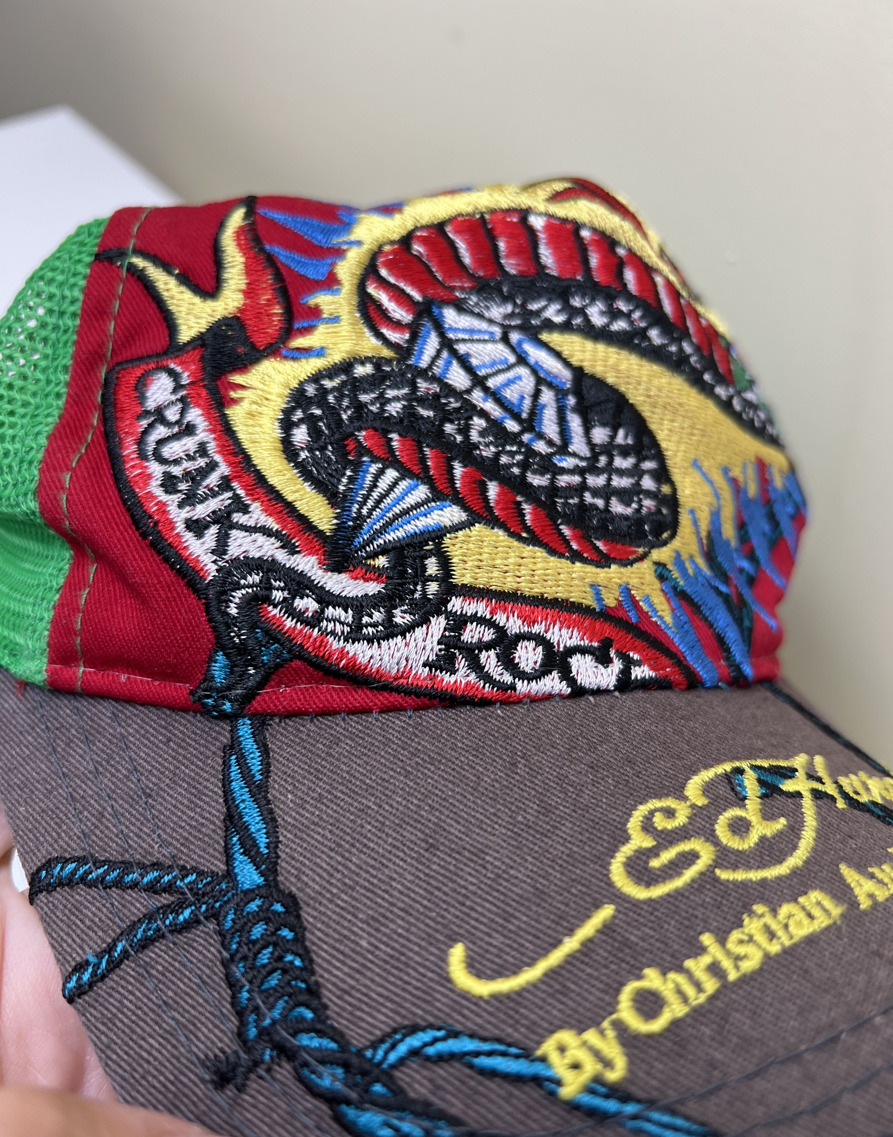 Ed Hardy Ed Hardy Dragon Snake Trucker Hat – Tattoo Y2K Mesh Cap Size ONE SIZE - 12 Thumbnail