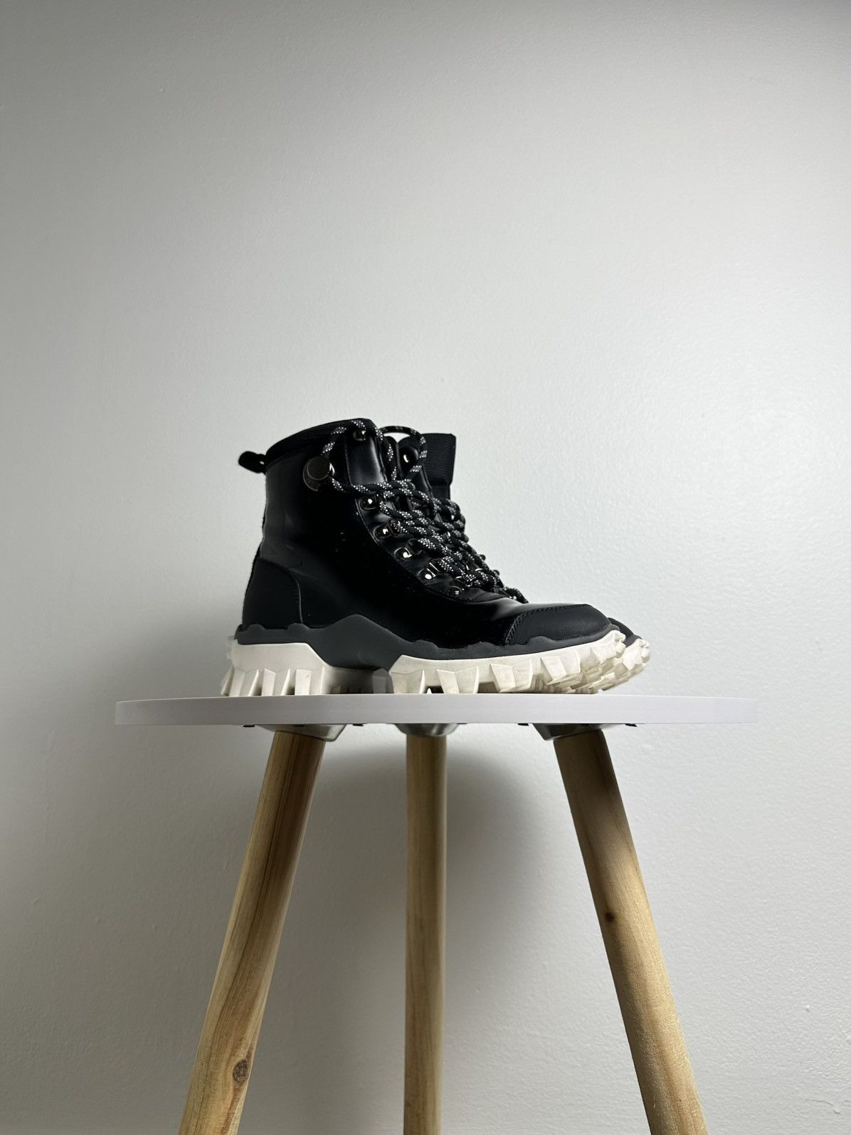 Moncler Patent Leather Helis Lace Up Boots