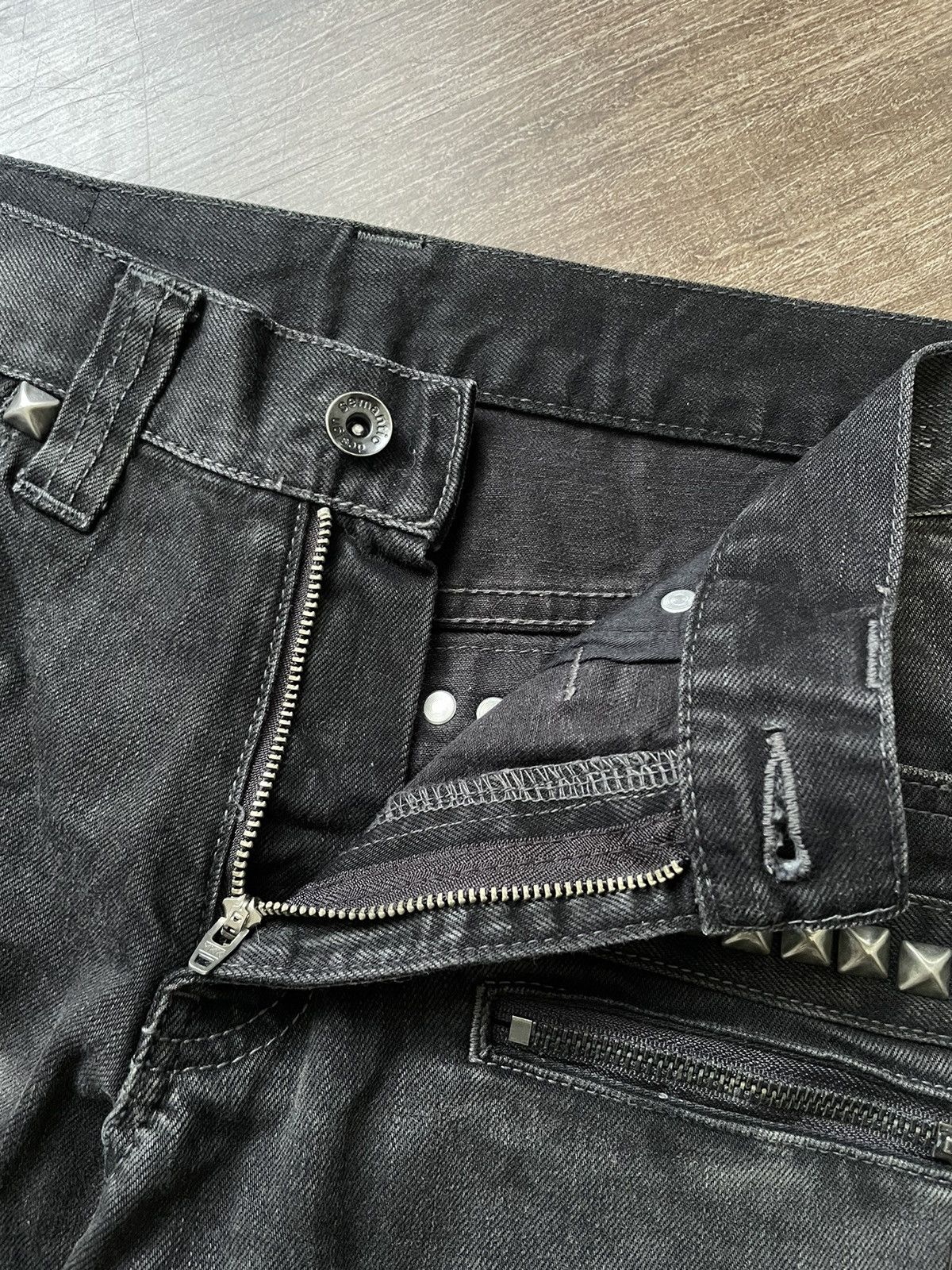If Six Was Nine Semantic Design Punk Spiked Denim Size US 31 - 9 Thumbnail